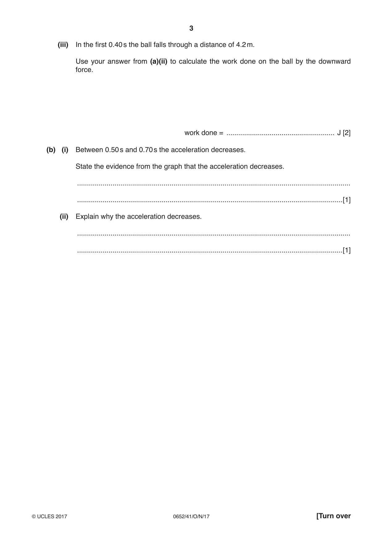 Cambridge IGCSE Physical Science 0652 2017 Oct/Nov Paper 4 · Variant 1 question paper, page 3 of 20