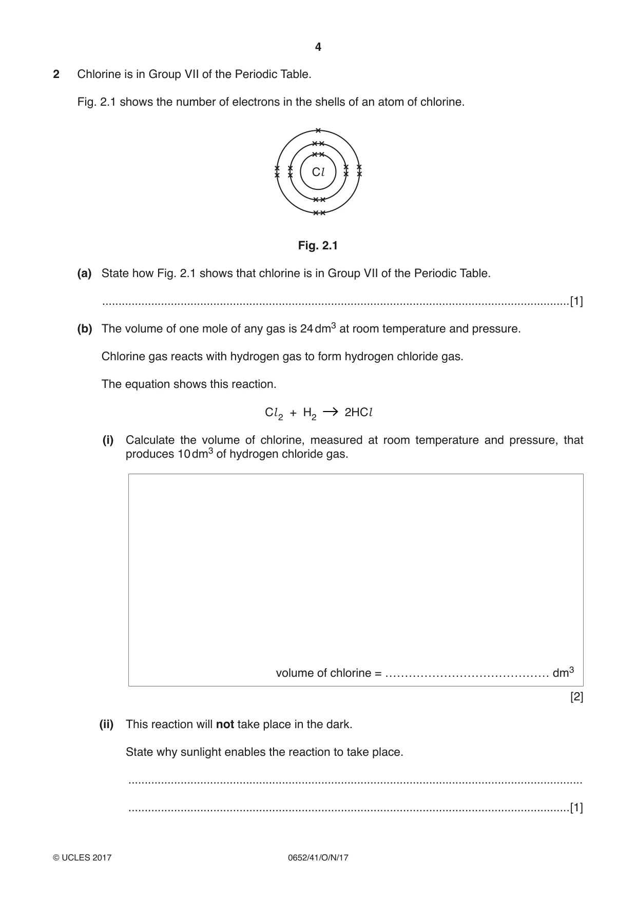 Cambridge IGCSE Physical Science 0652 2017 Oct/Nov Paper 4 · Variant 1 question paper, page 4 of 20