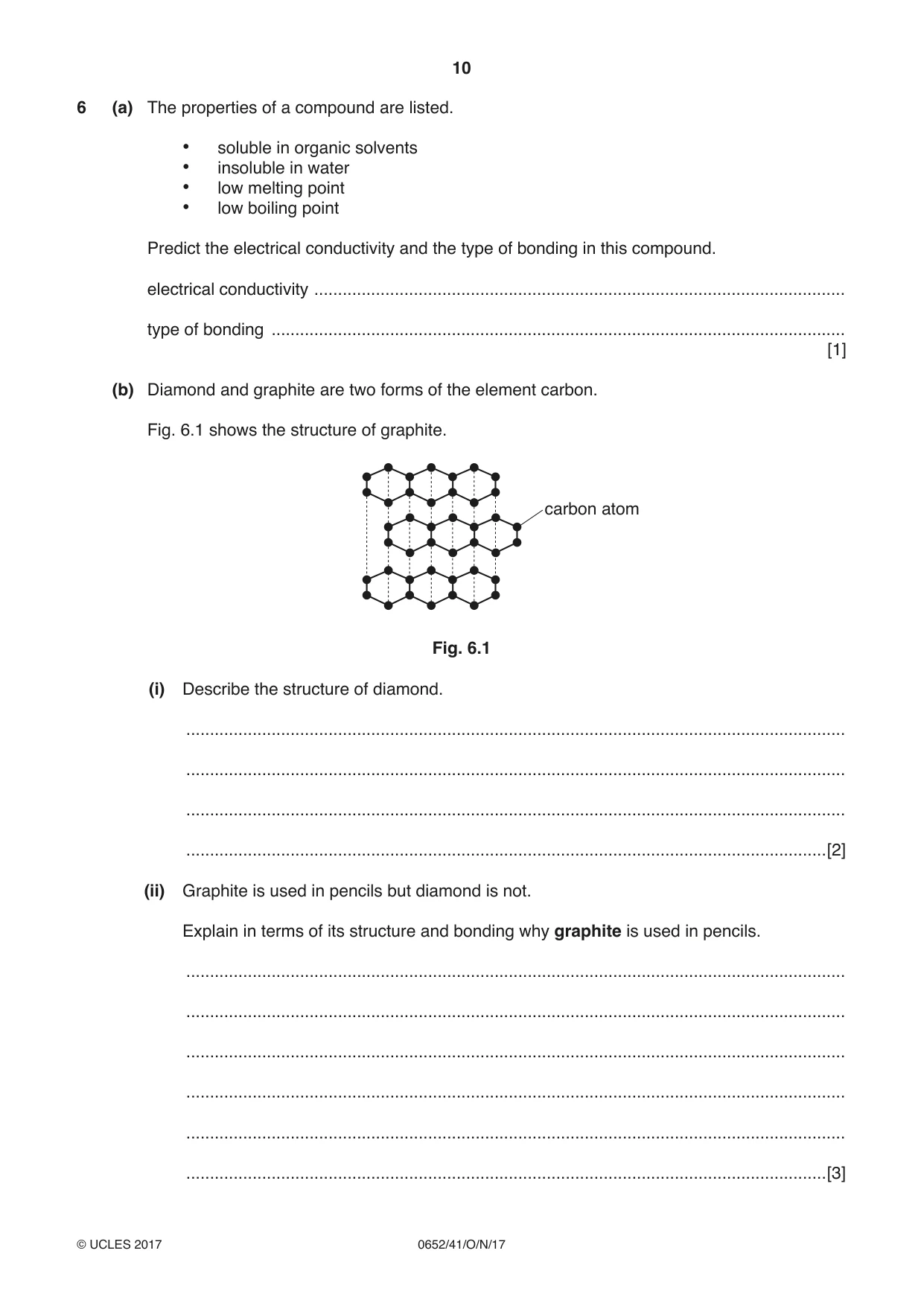 Cambridge IGCSE Physical Science 0652 2017 Oct/Nov Paper 4 · Variant 1 question paper, page 10 of 20