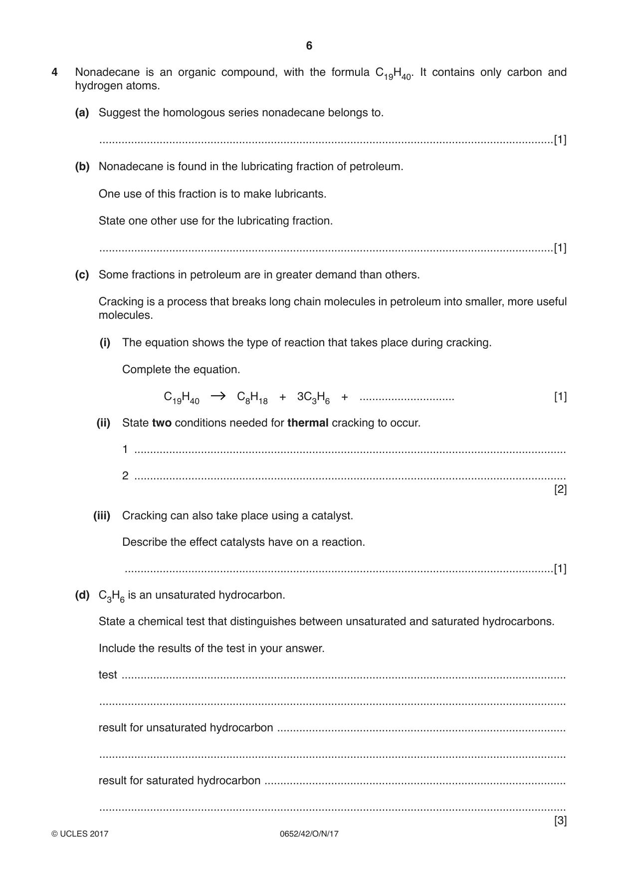 Cambridge IGCSE Physical Science 0652 2017 Oct/Nov Paper 4 · Variant 2 question paper, page 6 of 20