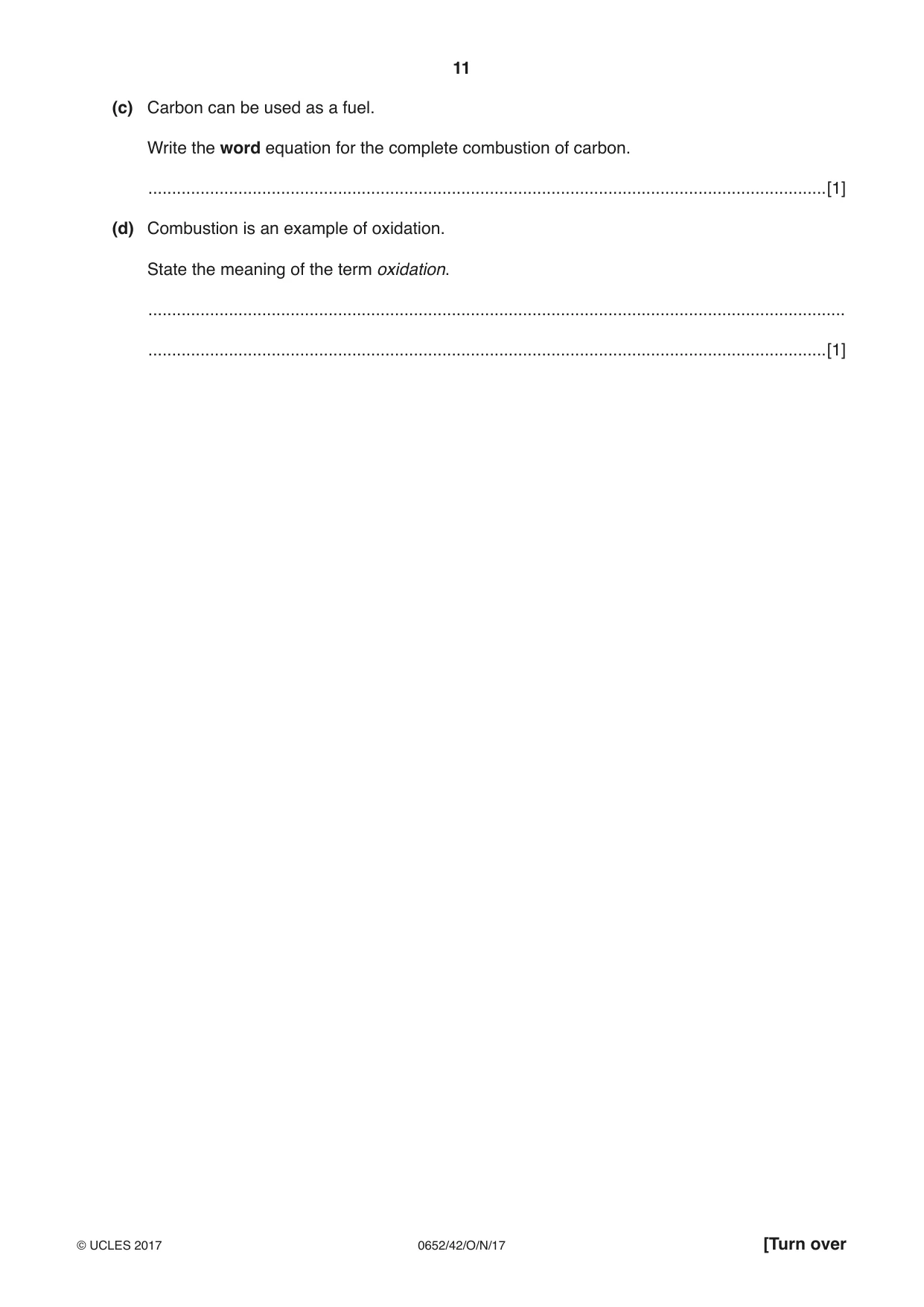 Cambridge IGCSE Physical Science 0652 2017 Oct/Nov Paper 4 · Variant 2 question paper, page 11 of 20