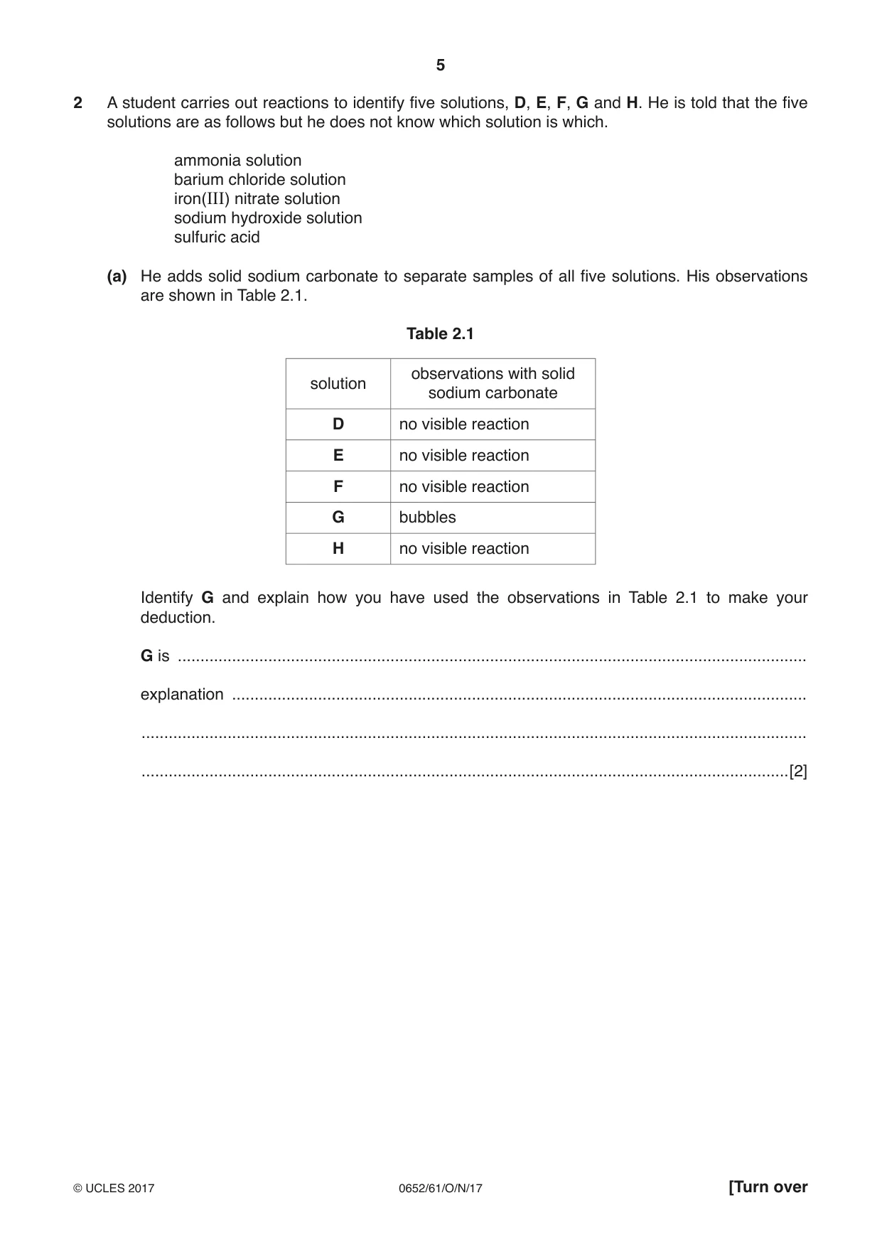 Cambridge IGCSE Physical Science 0652 2017 Oct/Nov Paper 6 · Variant 1 question paper, page 5 of 24