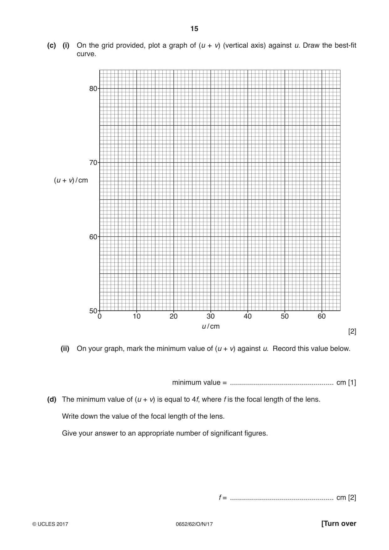 Cambridge IGCSE Physical Science 0652 2017 Oct/Nov Paper 6 · Variant 2 question paper, page 15 of 24