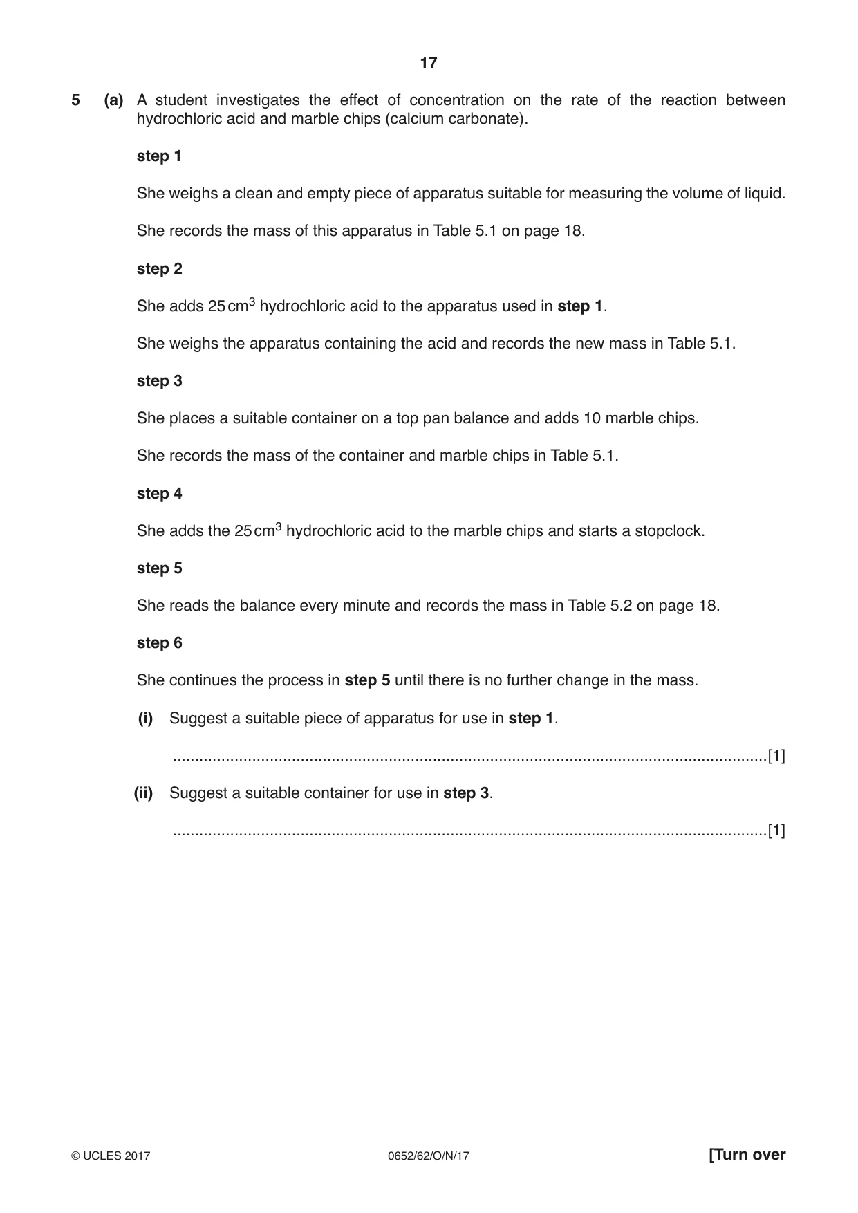 Cambridge IGCSE Physical Science 0652 2017 Oct/Nov Paper 6 · Variant 2 question paper, page 17 of 24
