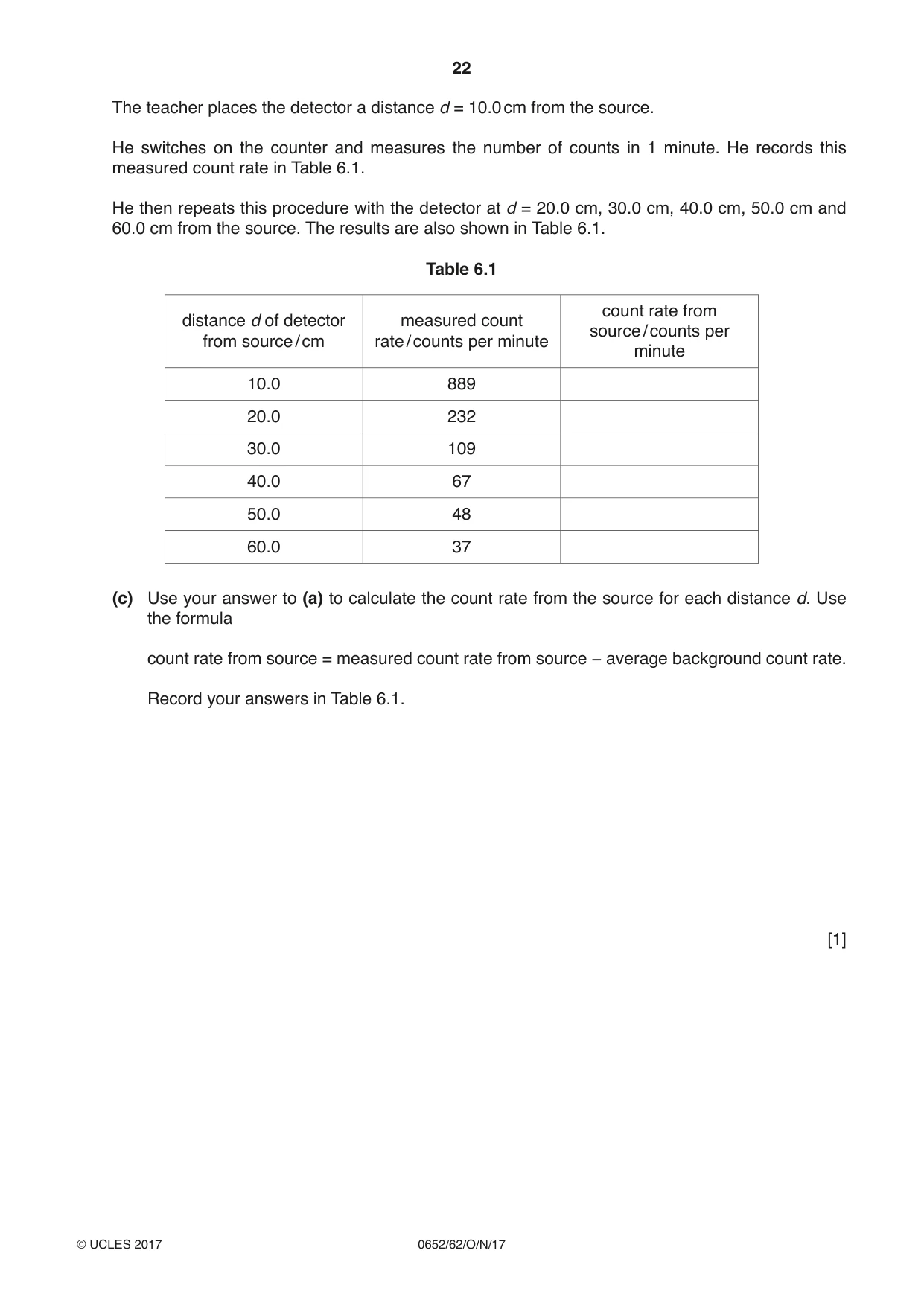 Cambridge IGCSE Physical Science 0652 2017 Oct/Nov Paper 6 · Variant 2 question paper, page 22 of 24