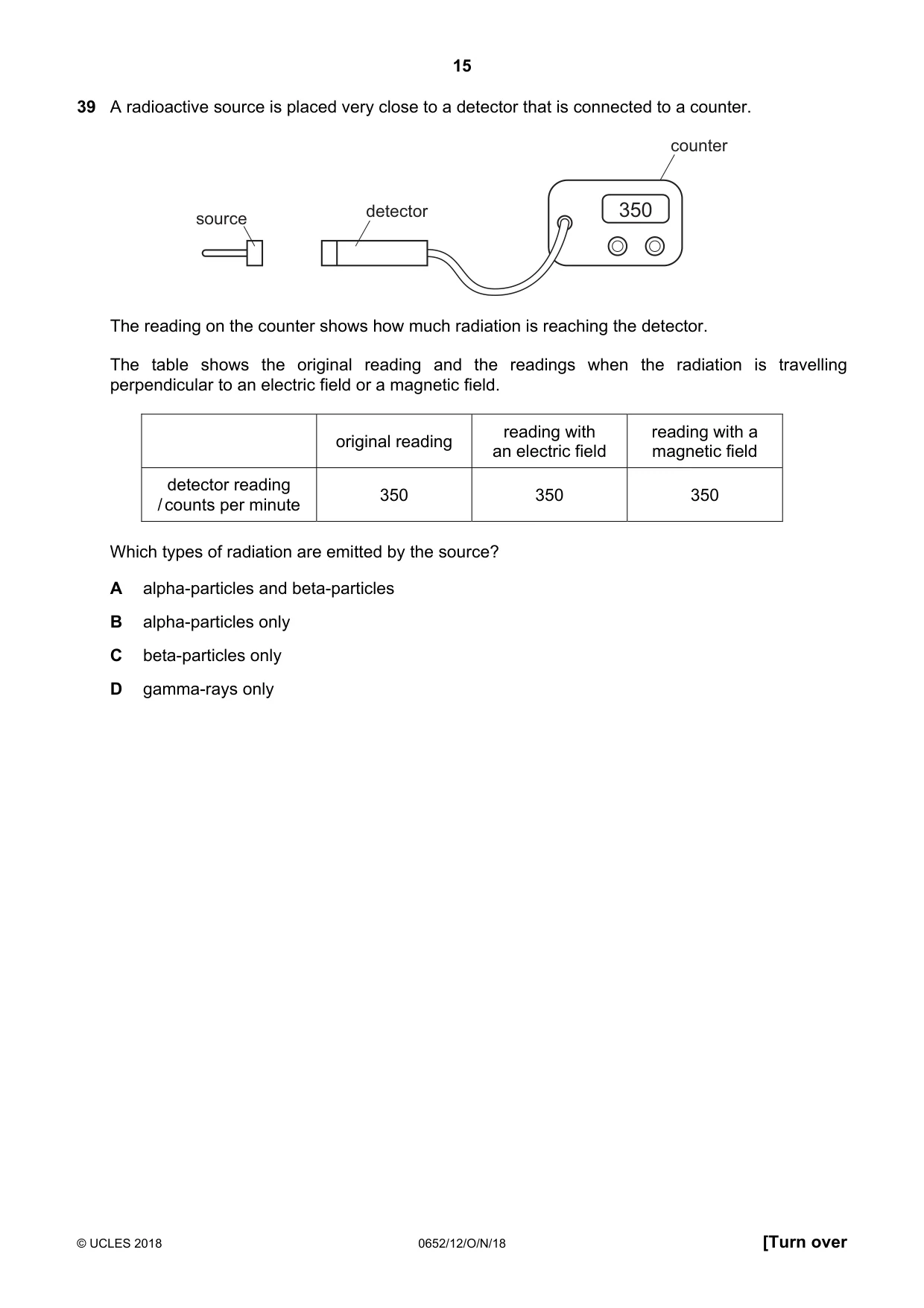 Cambridge IGCSE Physical Science 0652 2018 Oct/Nov Paper 1 · Variant 2 question paper, page 15 of 20