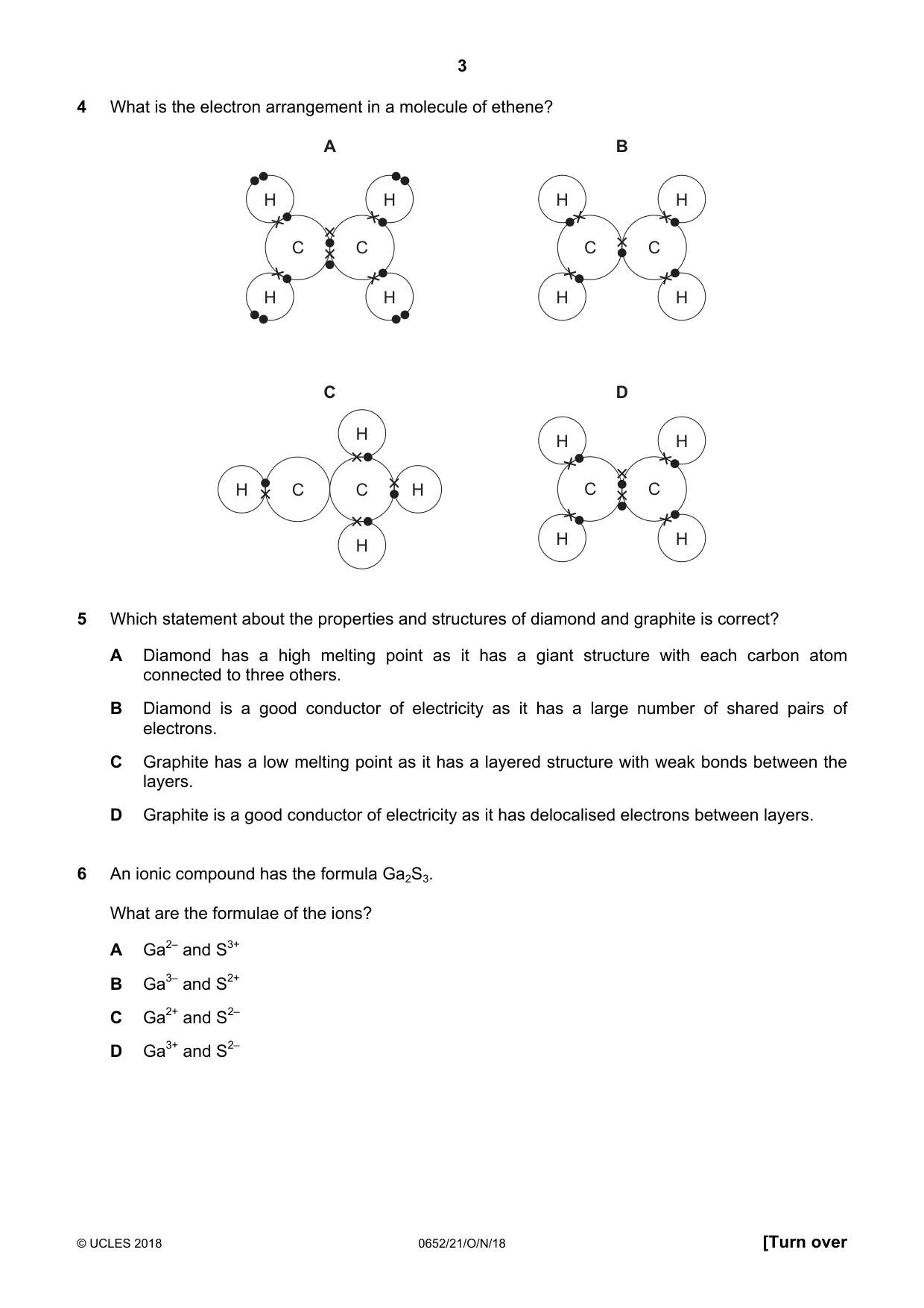 Cambridge IGCSE Physical Science 0652 2018 Oct/Nov Paper 2 · Variant 1 question paper, page 3 of 16