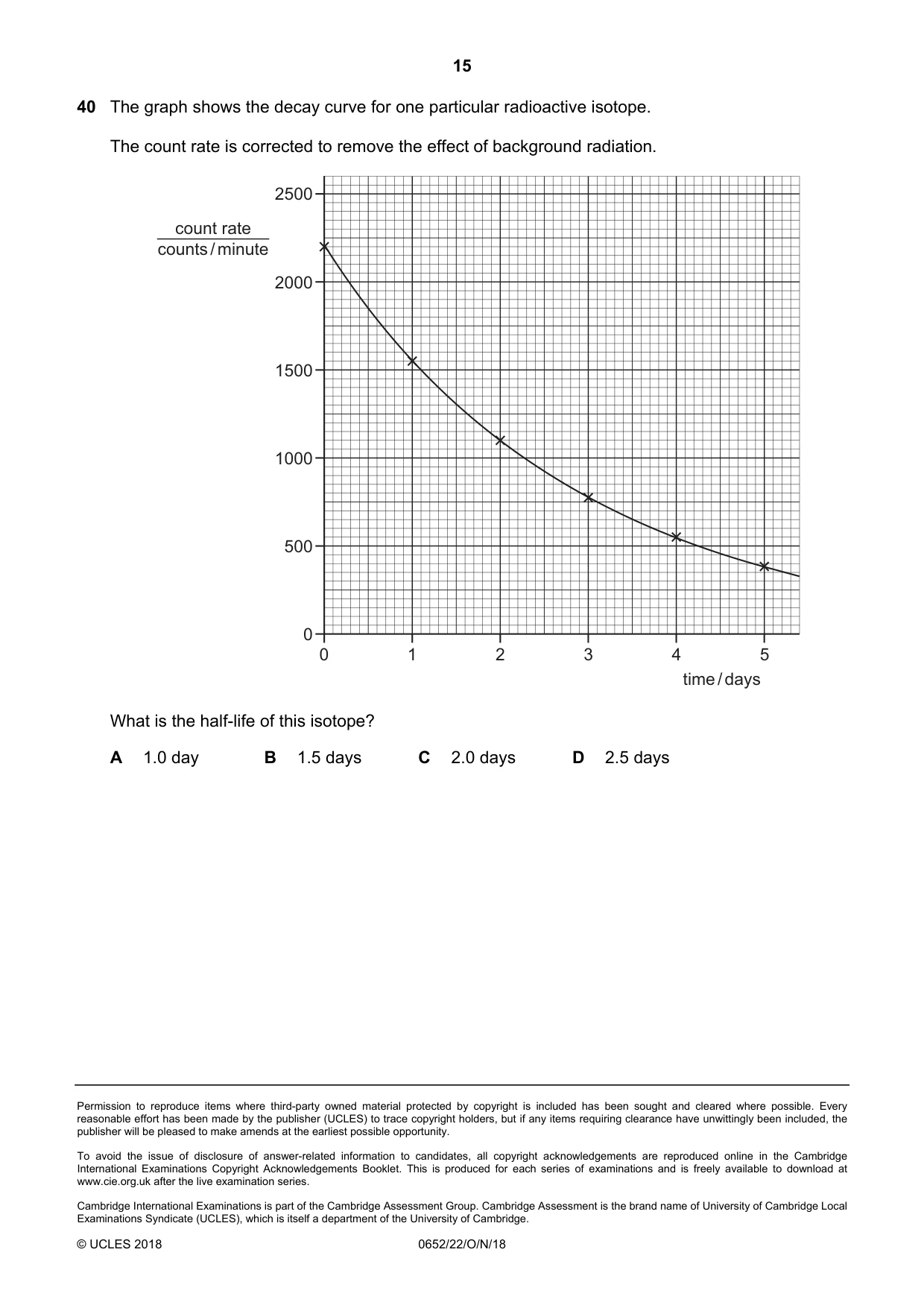 Cambridge IGCSE Physical Science 0652 2018 Oct/Nov Paper 2 · Variant 2 question paper, page 15 of 16