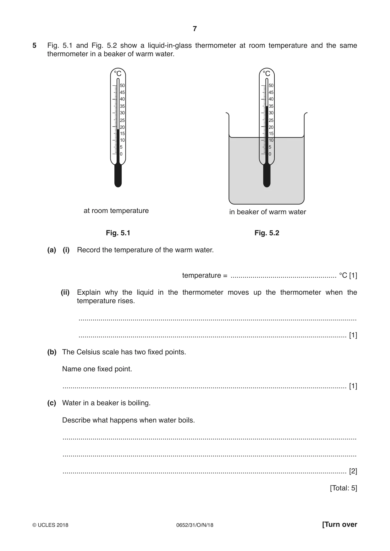 Cambridge IGCSE Physical Science 0652 2018 Oct/Nov Paper 3 · Variant 1 question paper, page 7 of 20