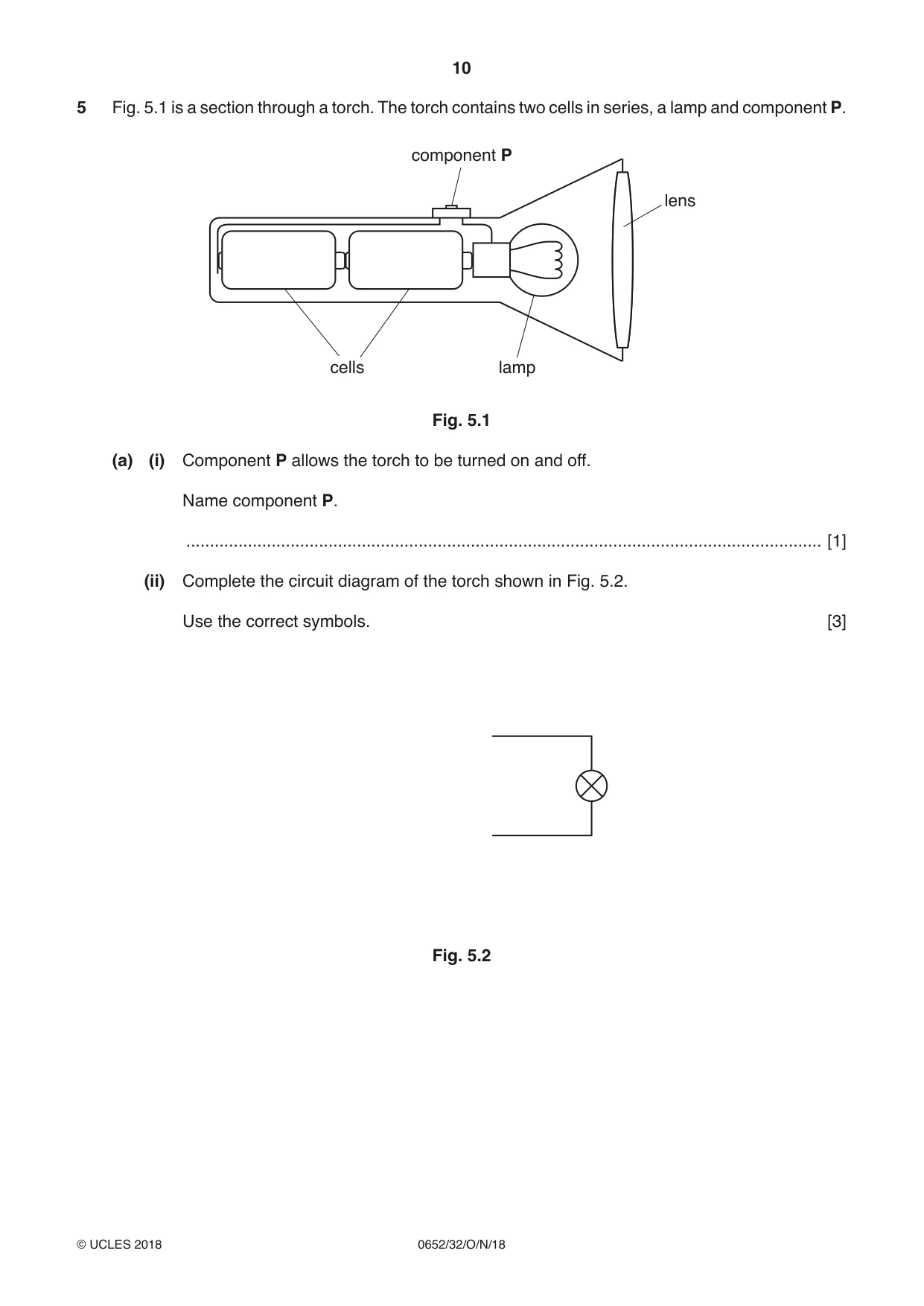 Cambridge IGCSE Physical Science 0652 2018 Oct/Nov Paper 3 · Variant 2 question paper, page 10 of 20