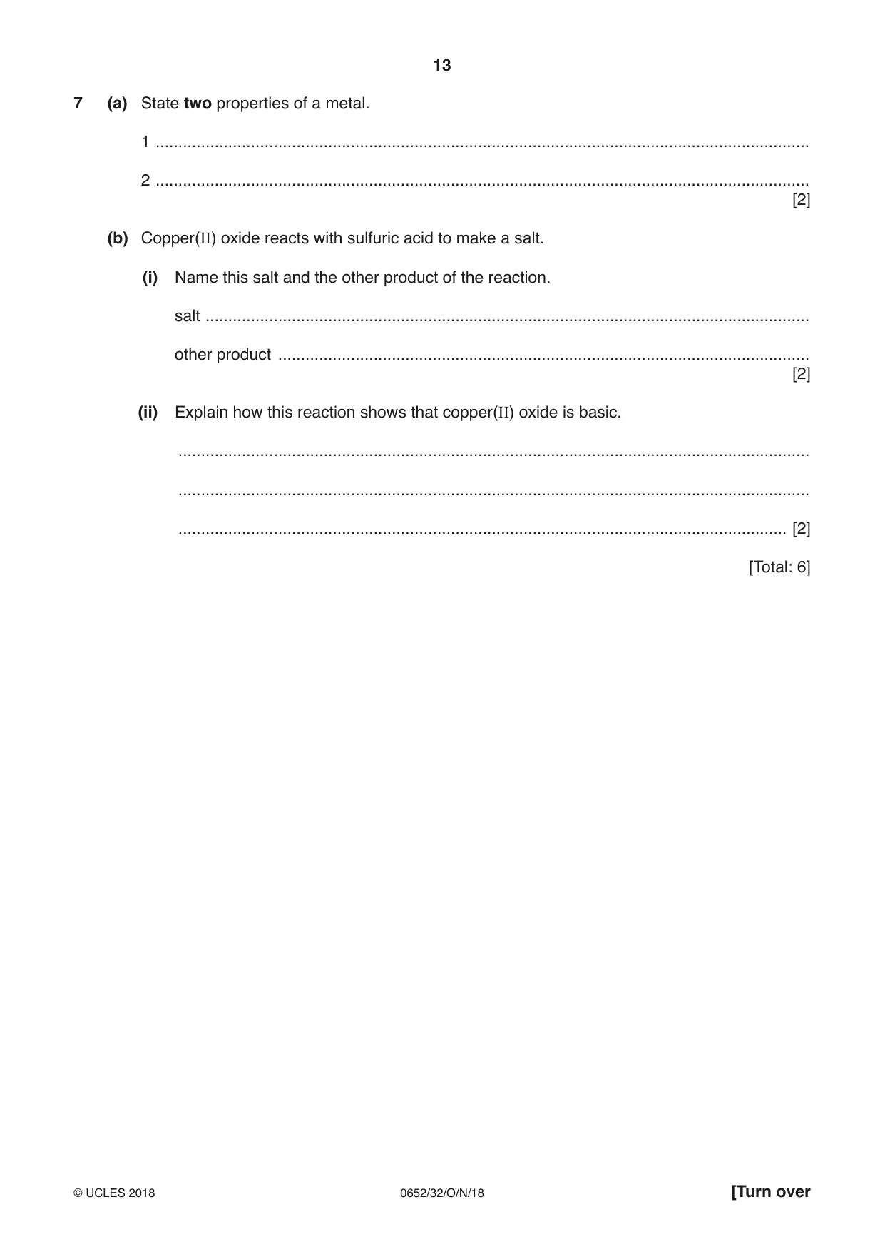 Cambridge IGCSE Physical Science 0652 2018 Oct/Nov Paper 3 · Variant 2 question paper, page 13 of 20