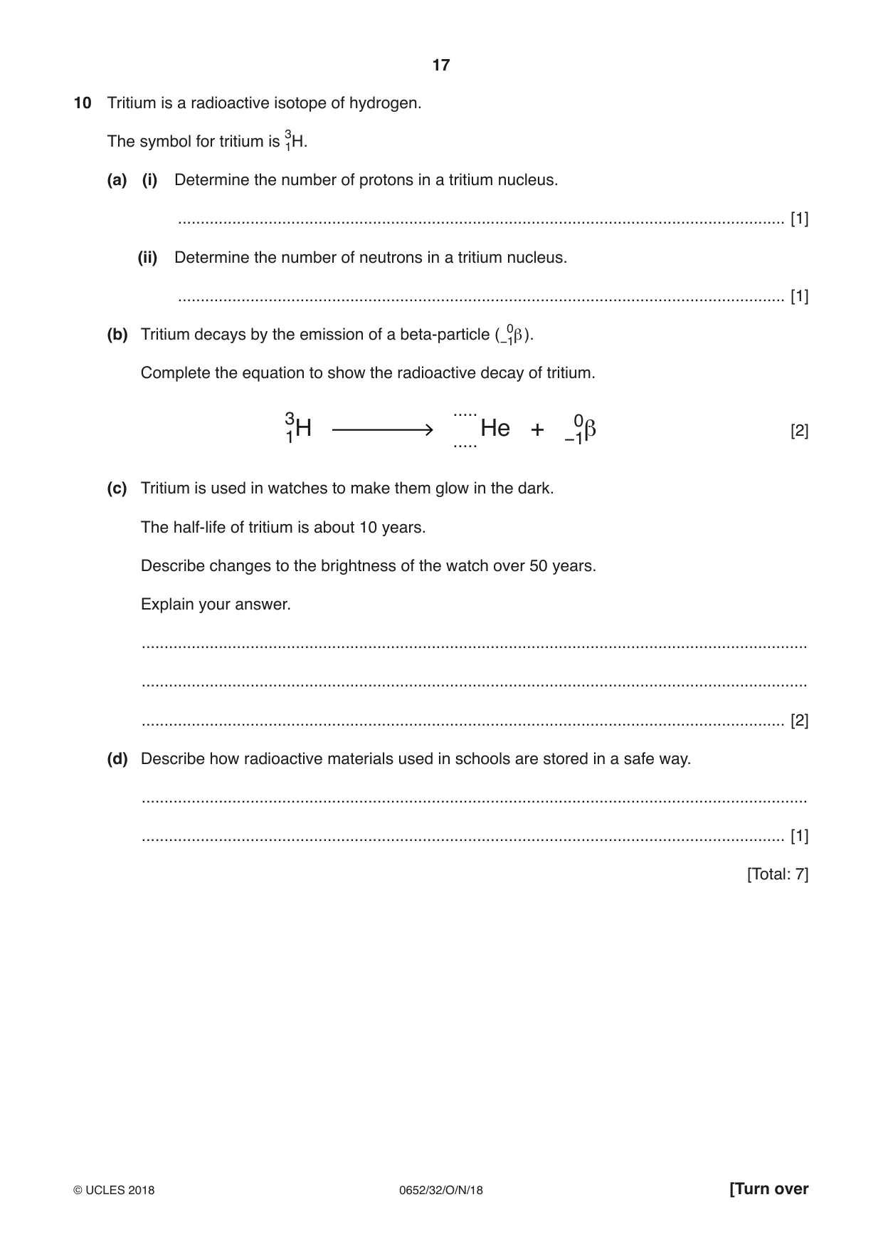 Cambridge IGCSE Physical Science 0652 2018 Oct/Nov Paper 3 · Variant 2 question paper, page 17 of 20