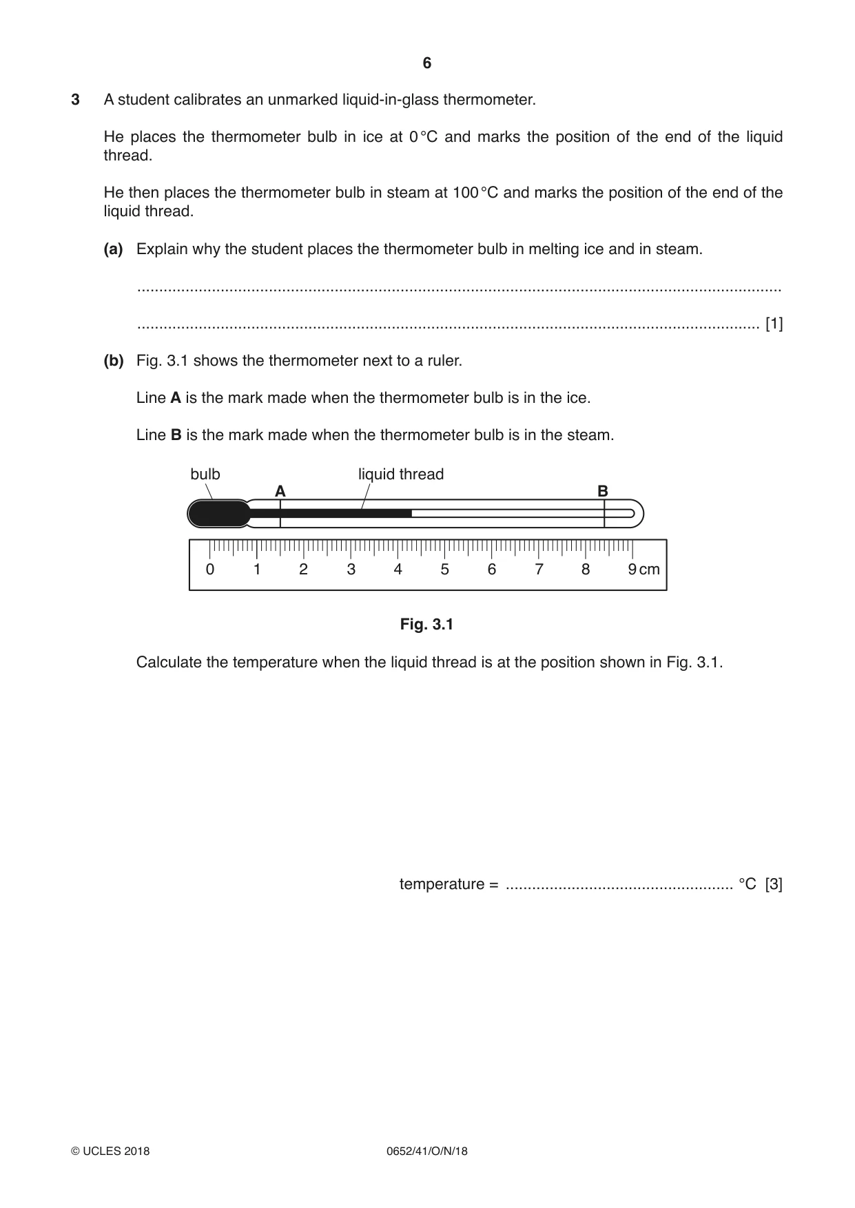Cambridge IGCSE Physical Science 0652 2018 Oct/Nov Paper 4 · Variant 1 question paper, page 6 of 20