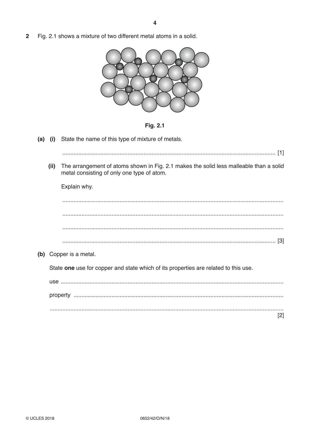 Cambridge IGCSE Physical Science 0652 2018 Oct/Nov Paper 4 · Variant 2 question paper, page 4 of 20