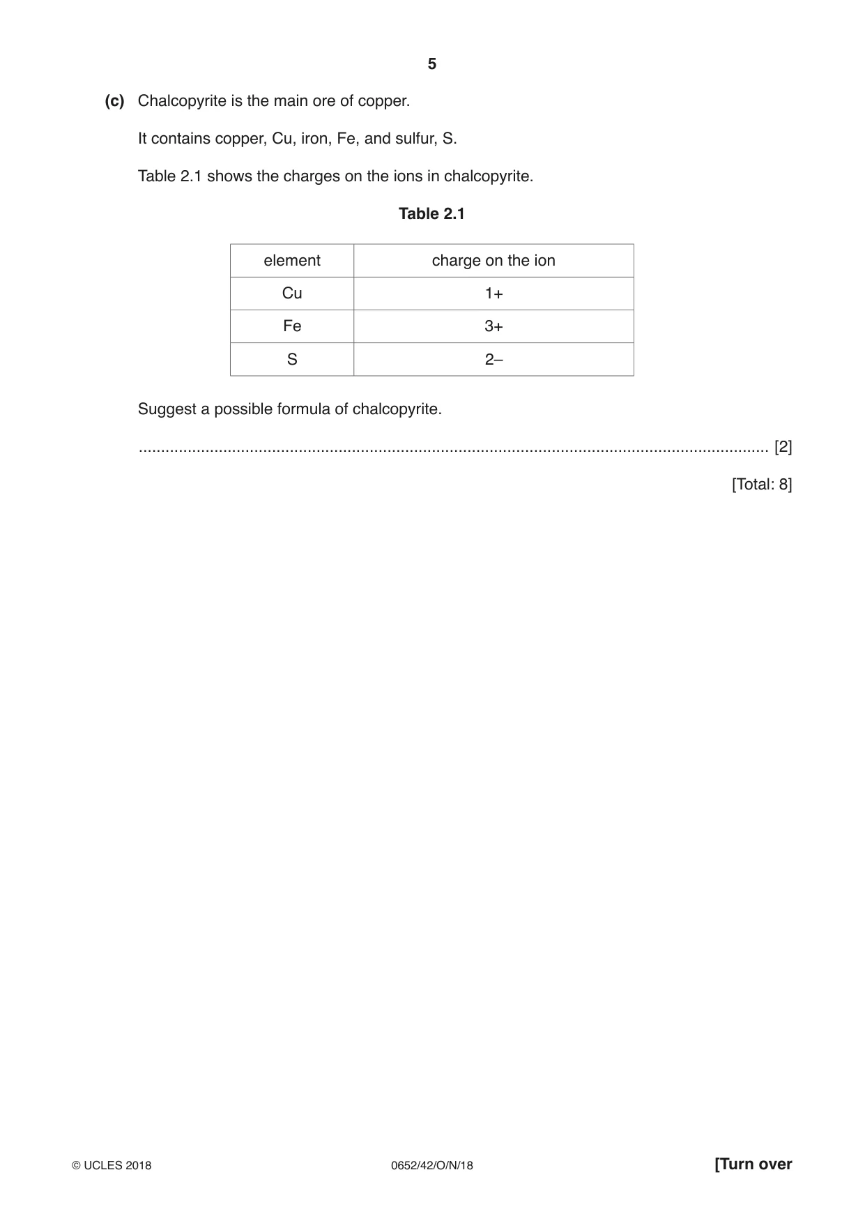 Cambridge IGCSE Physical Science 0652 2018 Oct/Nov Paper 4 · Variant 2 question paper, page 5 of 20