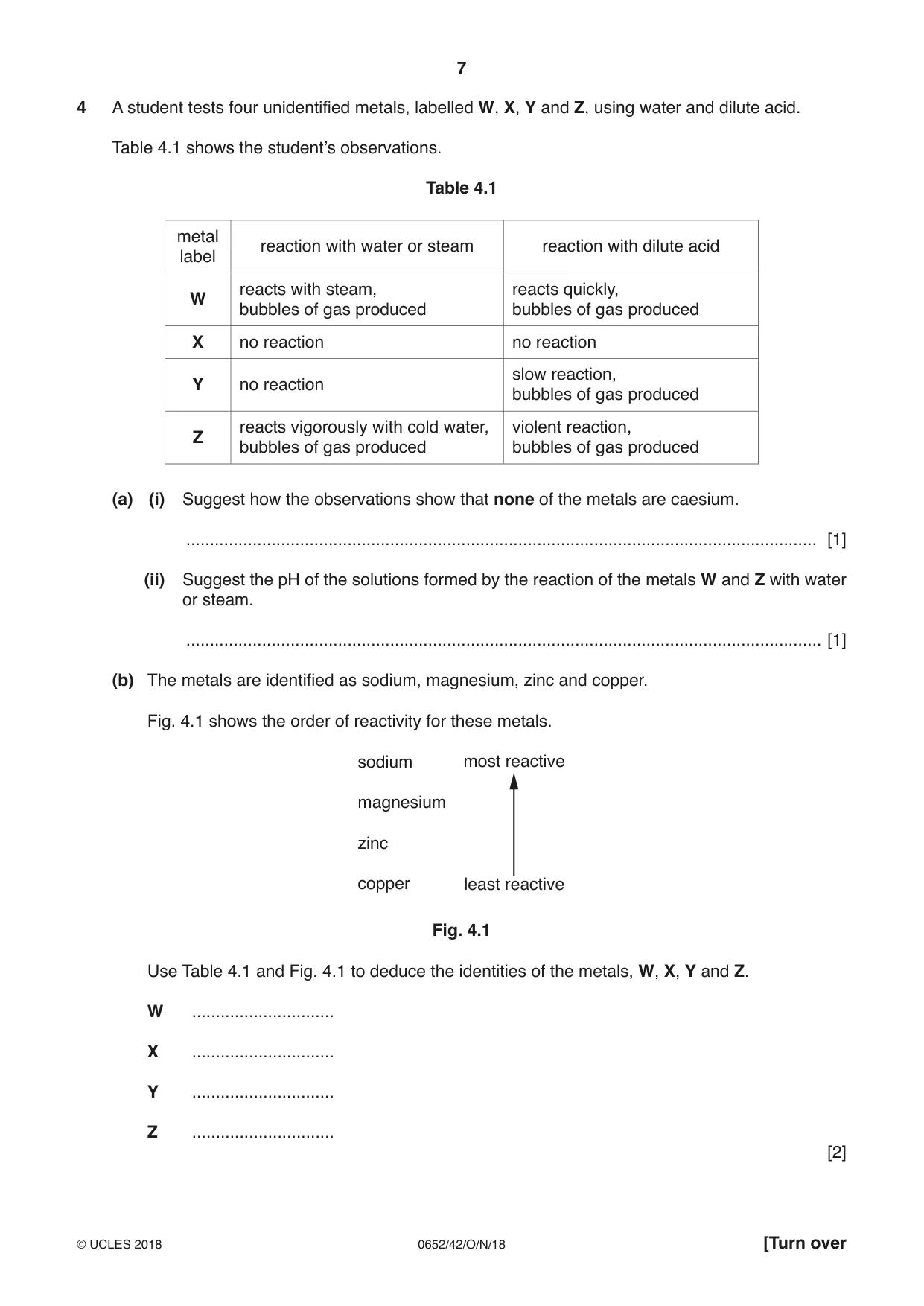 Cambridge IGCSE Physical Science 0652 2018 Oct/Nov Paper 4 · Variant 2 question paper, page 7 of 20