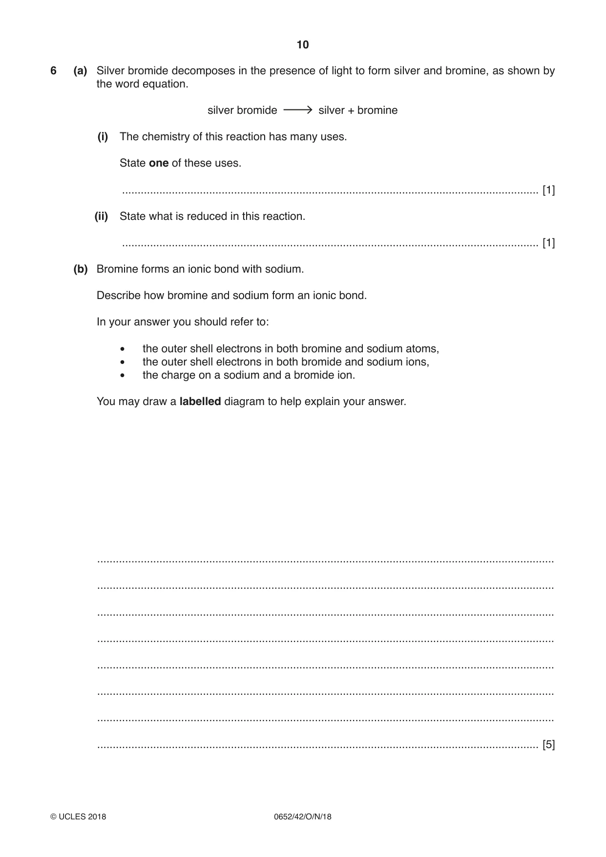 Cambridge IGCSE Physical Science 0652 2018 Oct/Nov Paper 4 · Variant 2 question paper, page 10 of 20