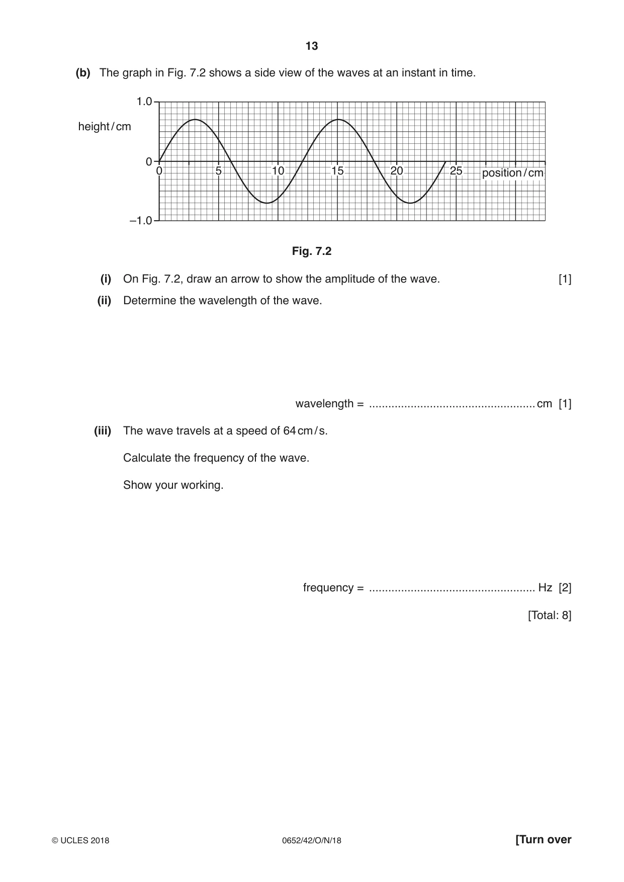 Cambridge IGCSE Physical Science 0652 2018 Oct/Nov Paper 4 · Variant 2 question paper, page 13 of 20