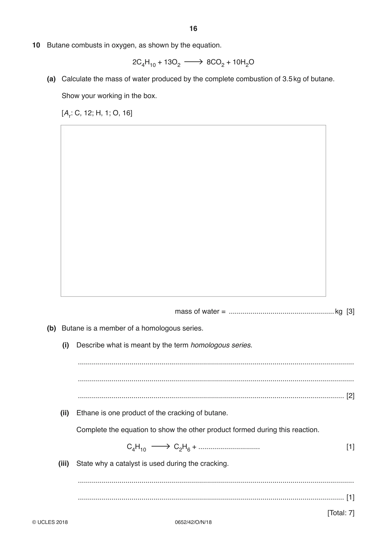 Cambridge IGCSE Physical Science 0652 2018 Oct/Nov Paper 4 · Variant 2 question paper, page 16 of 20