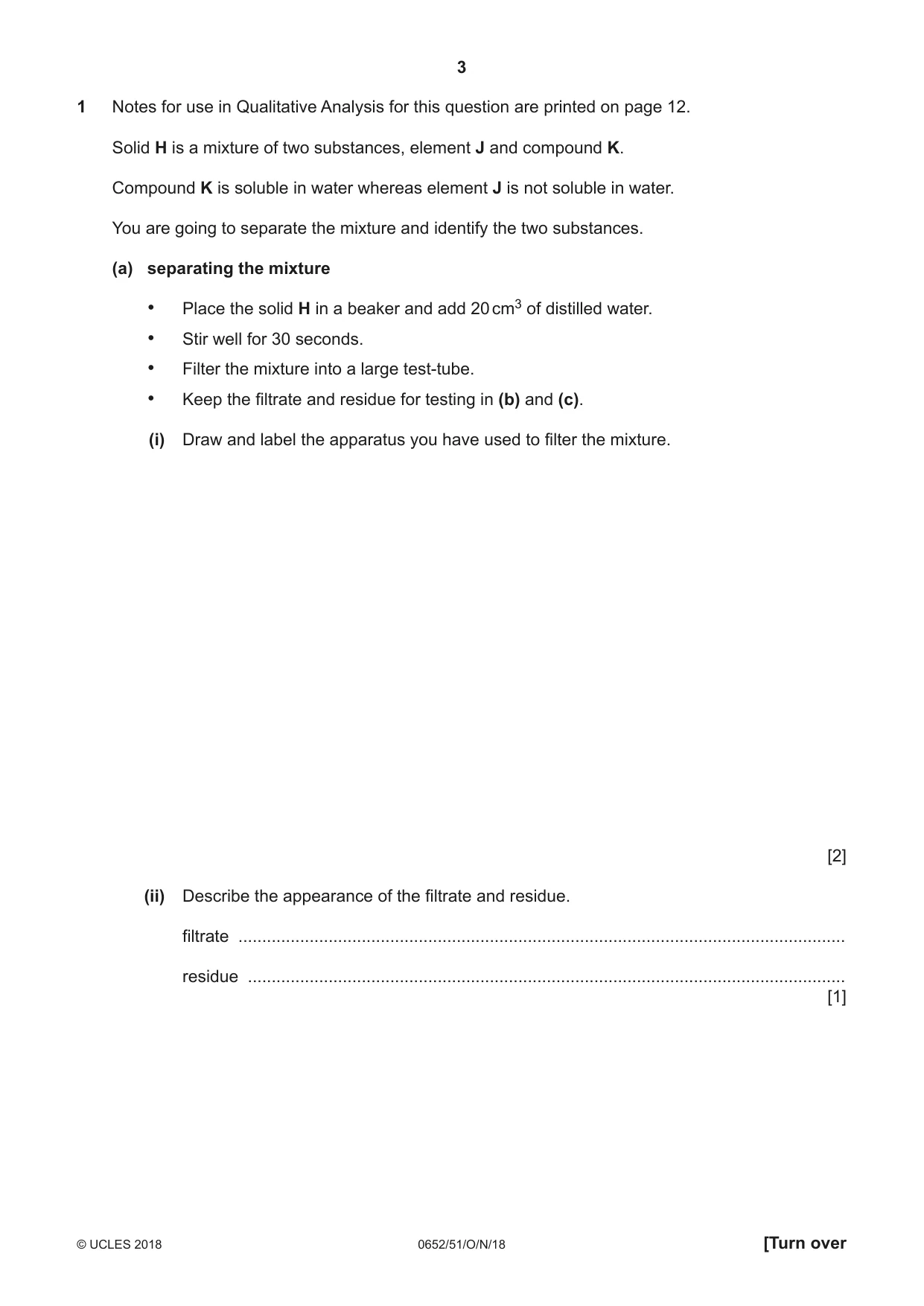 Cambridge IGCSE Physical Science 0652 2018 Oct/Nov Paper 5 · Variant 1 question paper, page 3 of 12