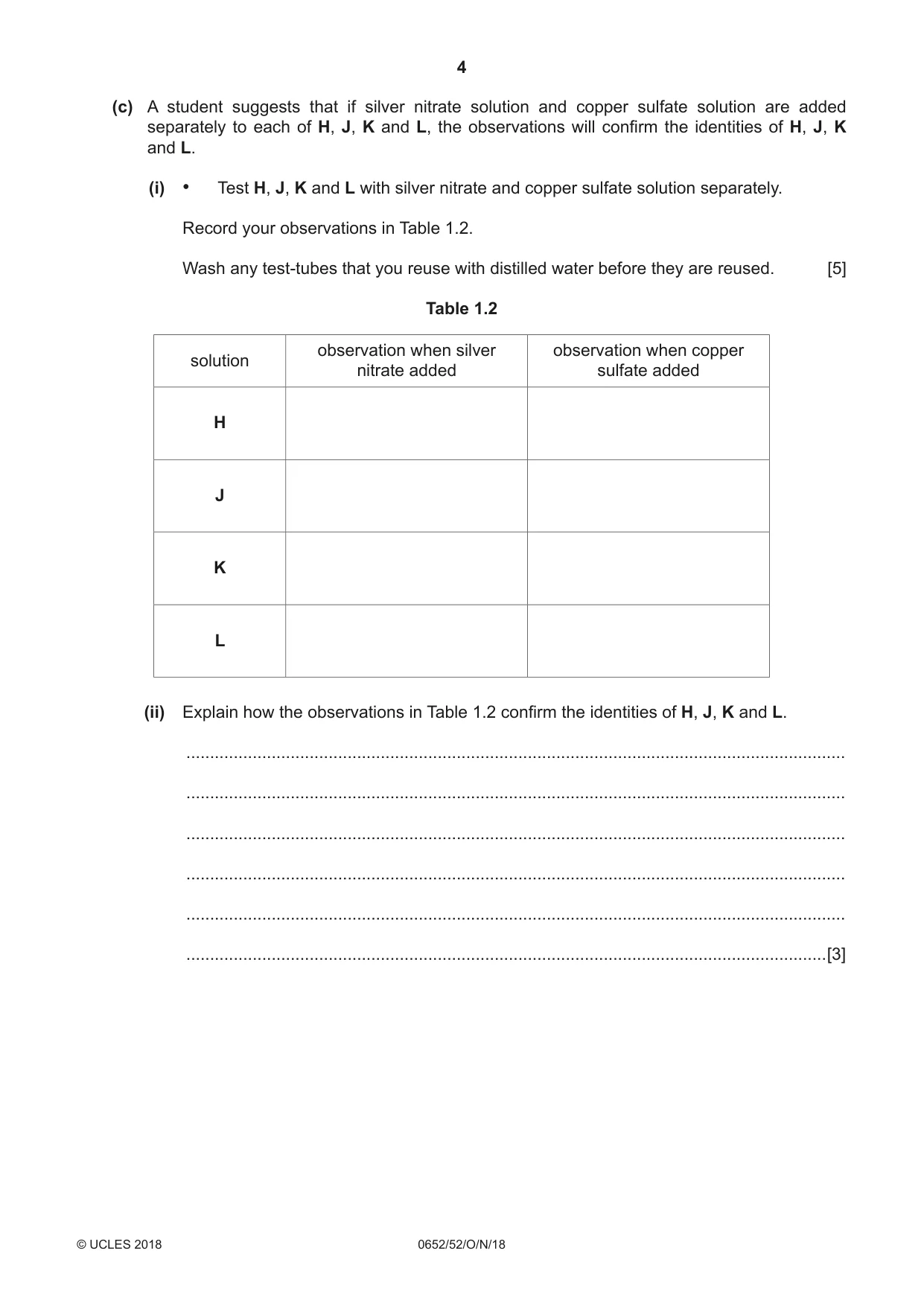 Cambridge IGCSE Physical Science 0652 2018 Oct/Nov Paper 5 · Variant 2 question paper, page 4 of 12