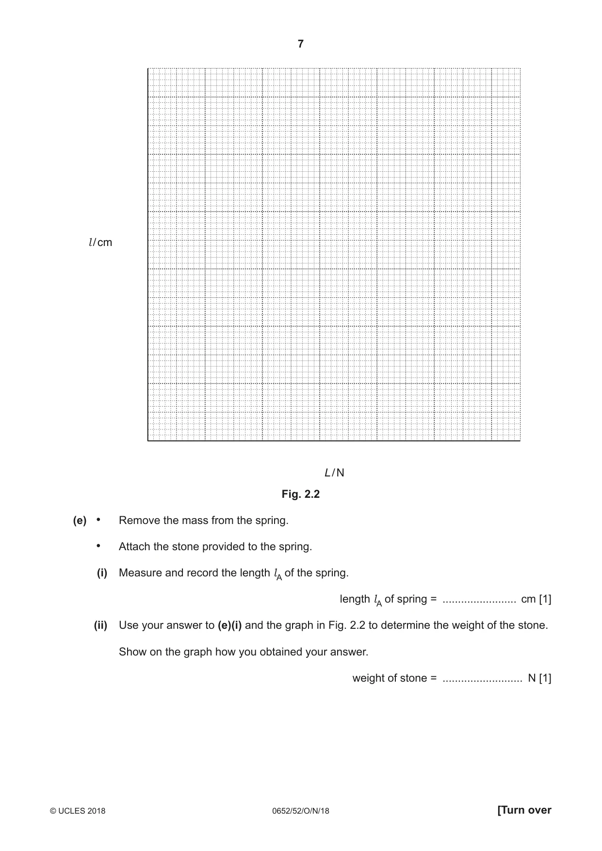 Cambridge IGCSE Physical Science 0652 2018 Oct/Nov Paper 5 · Variant 2 question paper, page 7 of 12