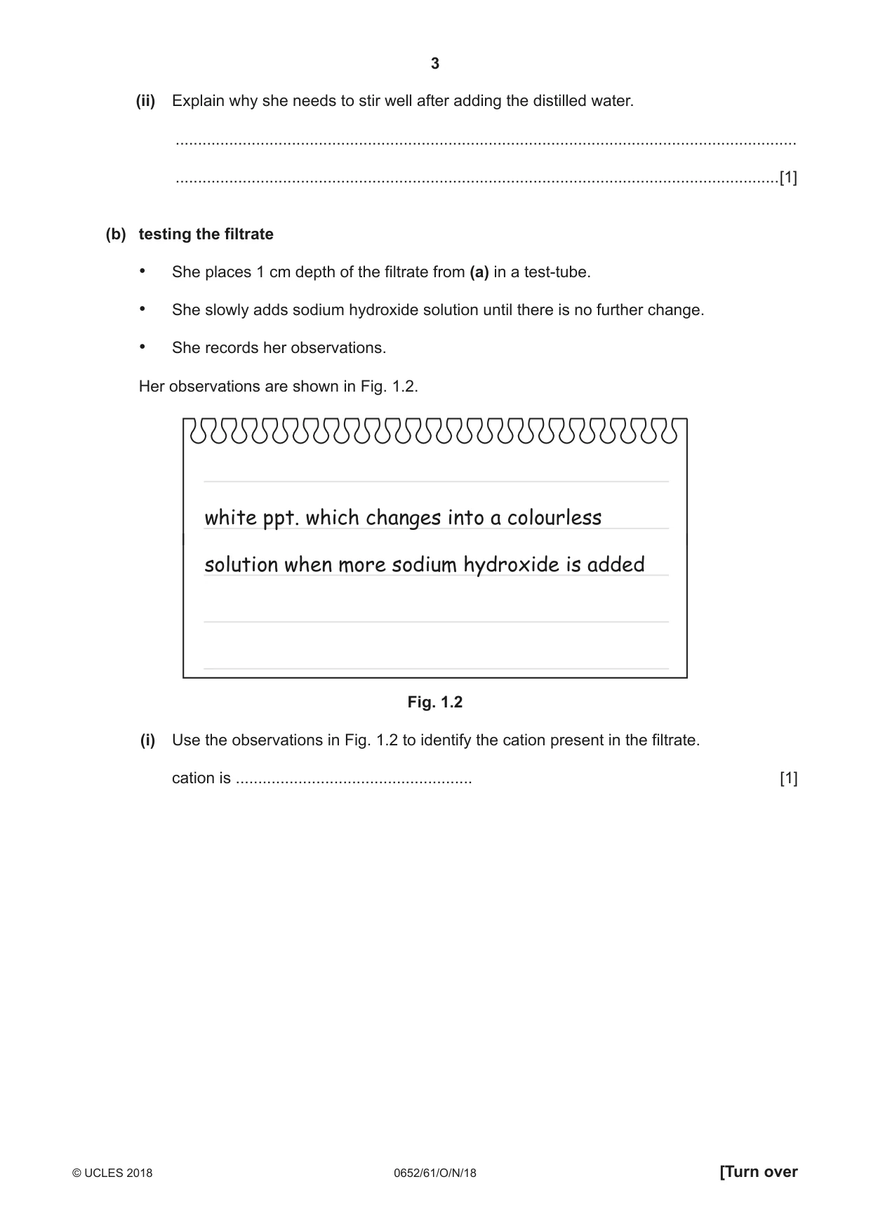 Cambridge IGCSE Physical Science 0652 2018 Oct/Nov Paper 6 · Variant 1 question paper, page 3 of 28