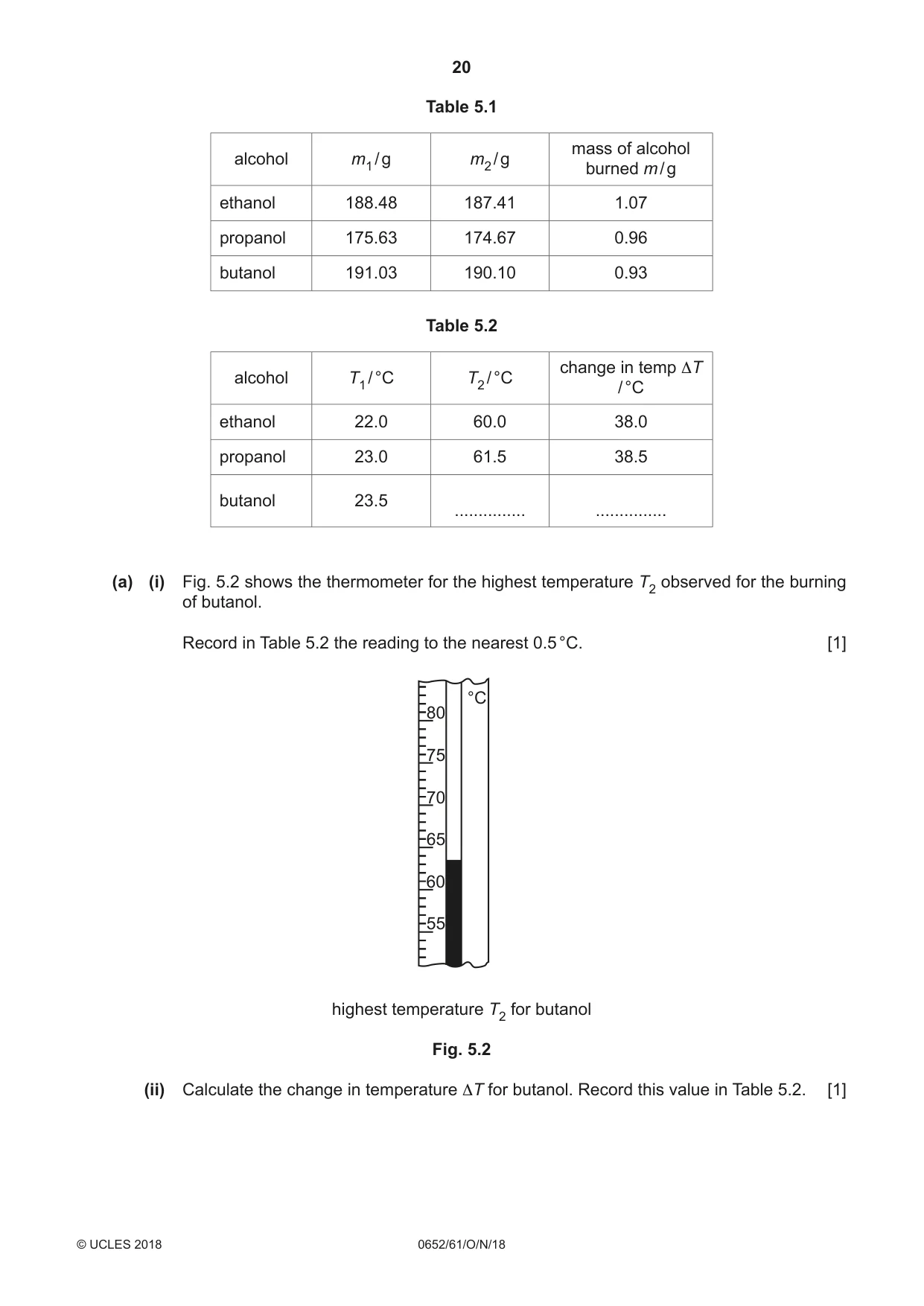 Cambridge IGCSE Physical Science 0652 2018 Oct/Nov Paper 6 · Variant 1 question paper, page 20 of 28