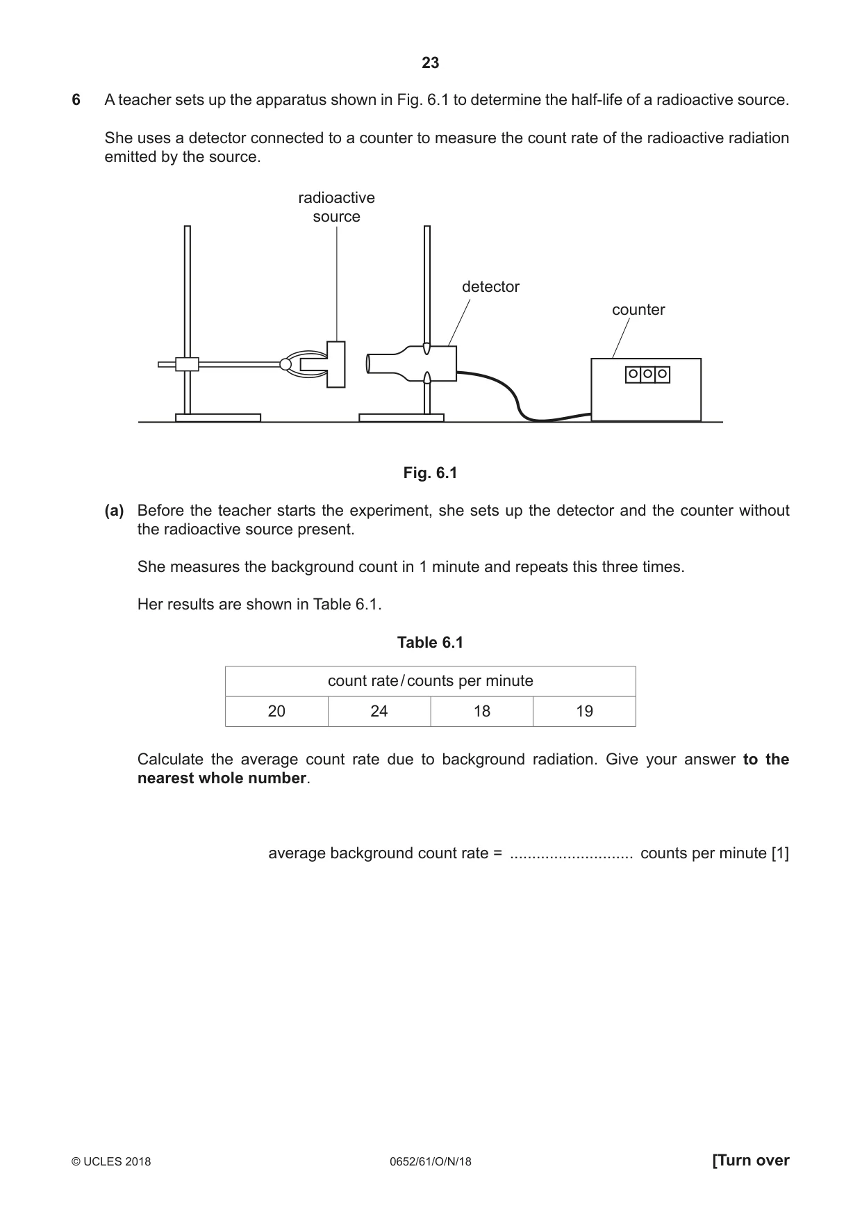 Cambridge IGCSE Physical Science 0652 2018 Oct/Nov Paper 6 · Variant 1 question paper, page 23 of 28