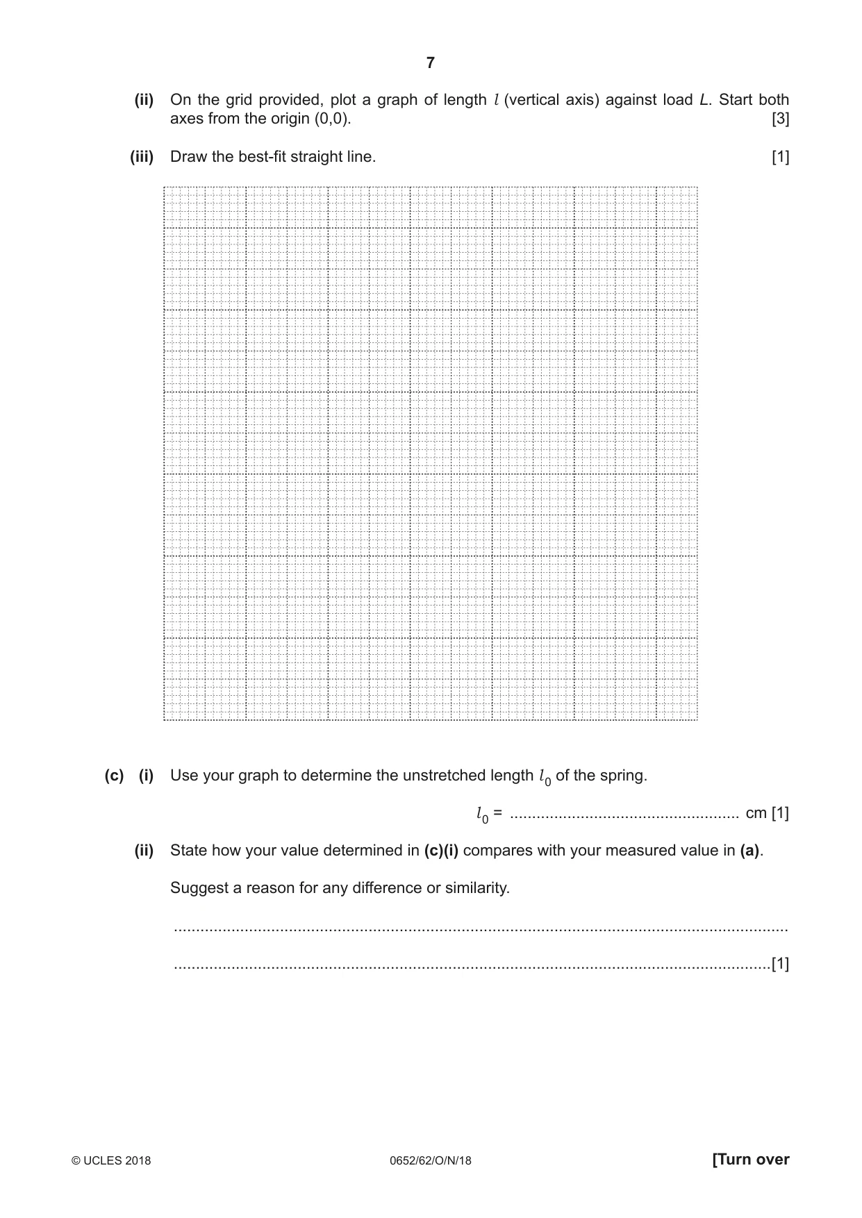 Cambridge IGCSE Physical Science 0652 2018 Oct/Nov Paper 6 · Variant 2 question paper, page 7 of 24