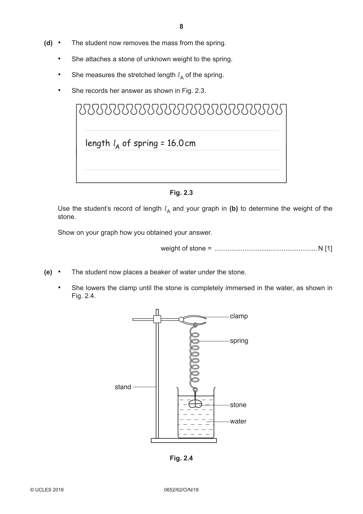 Cambridge IGCSE Physical Science 0652 2018 Oct/Nov Paper 6 · Variant 2 question paper, page 8 of 24