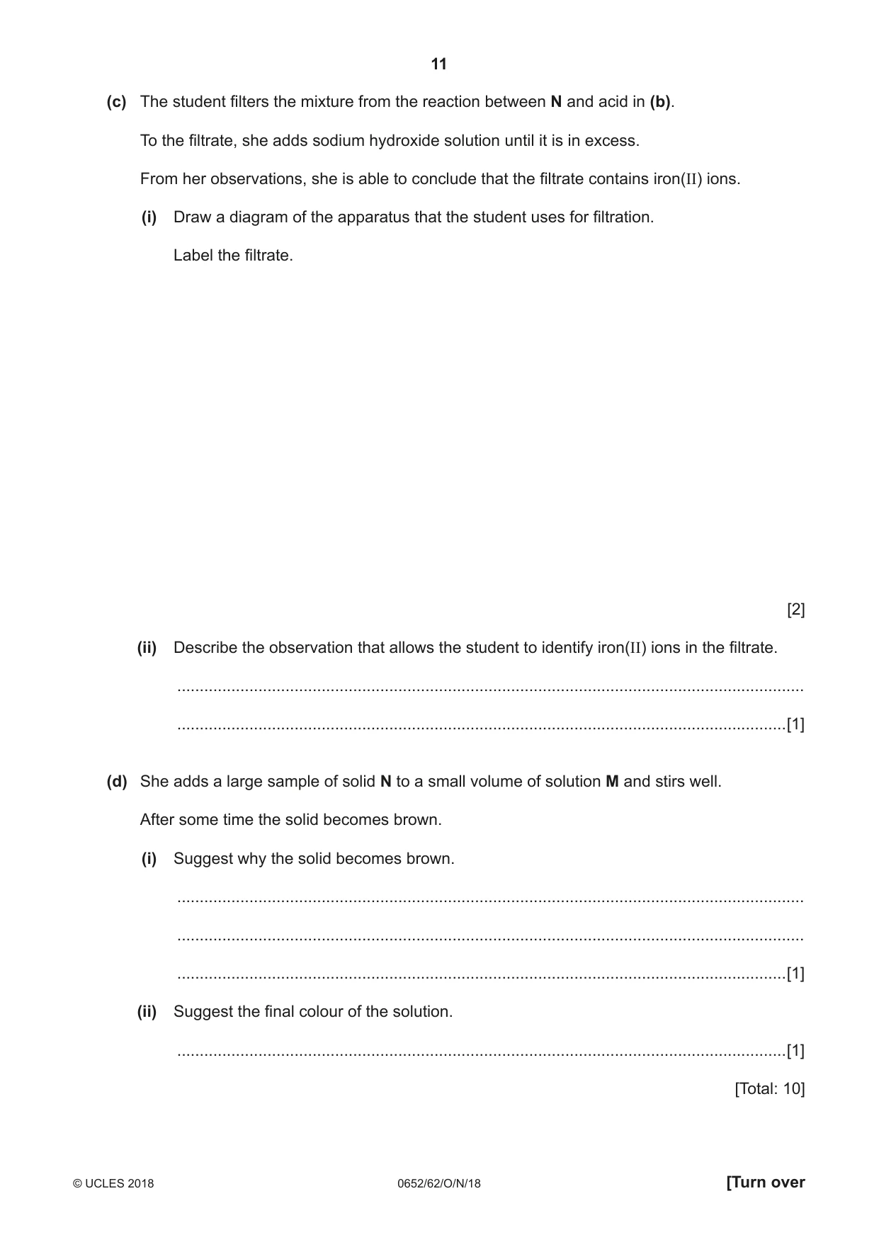 Cambridge IGCSE Physical Science 0652 2018 Oct/Nov Paper 6 · Variant 2 question paper, page 11 of 24