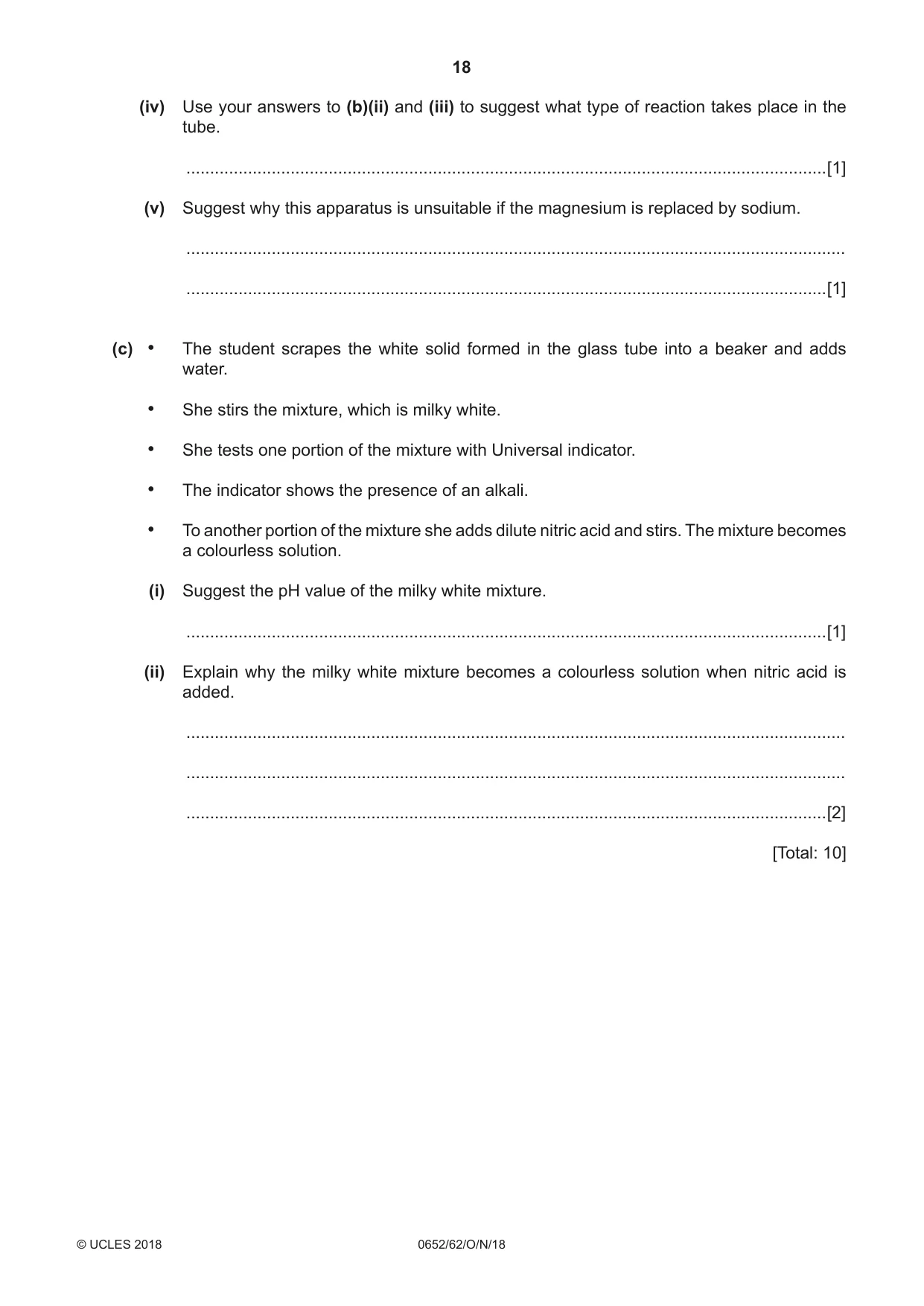 Cambridge IGCSE Physical Science 0652 2018 Oct/Nov Paper 6 · Variant 2 question paper, page 18 of 24