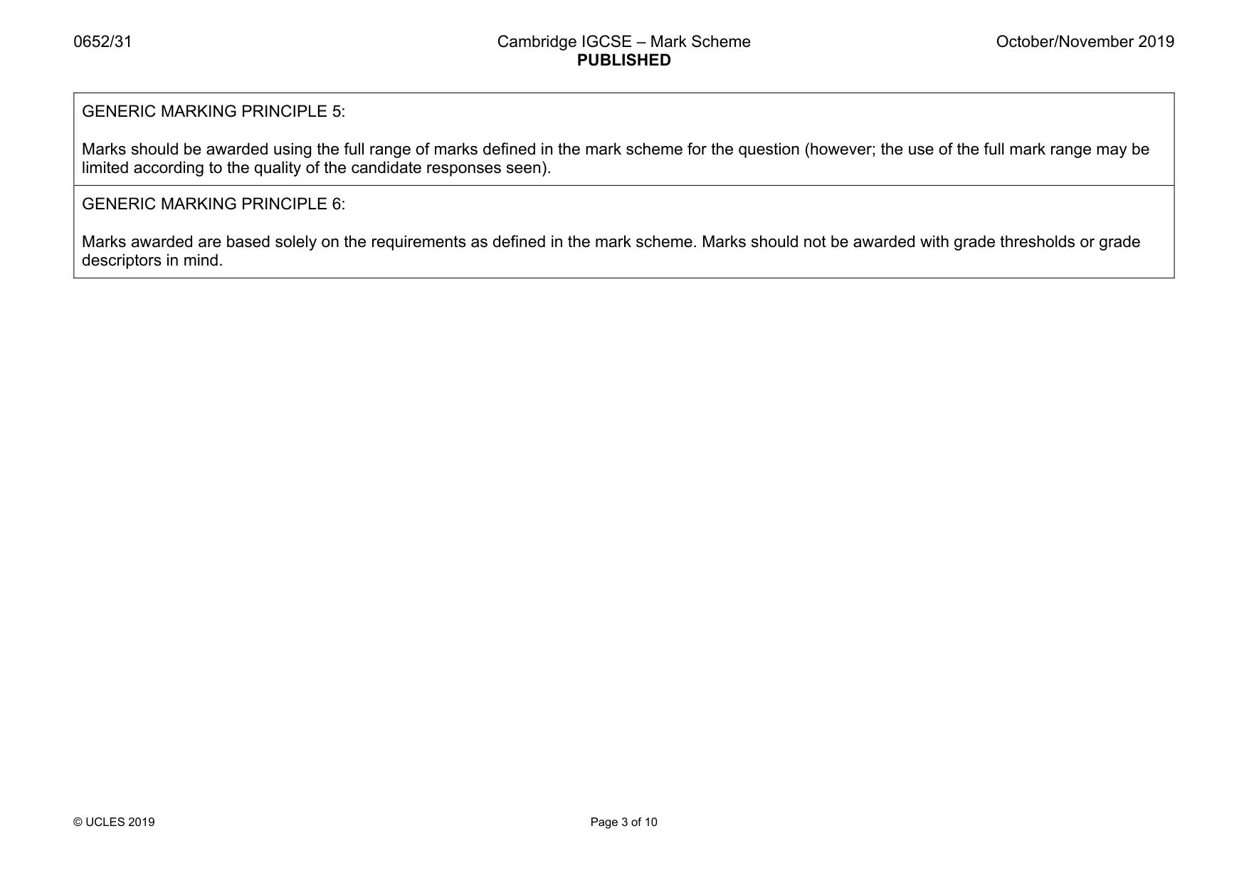 Mark scheme, page 3 of 10