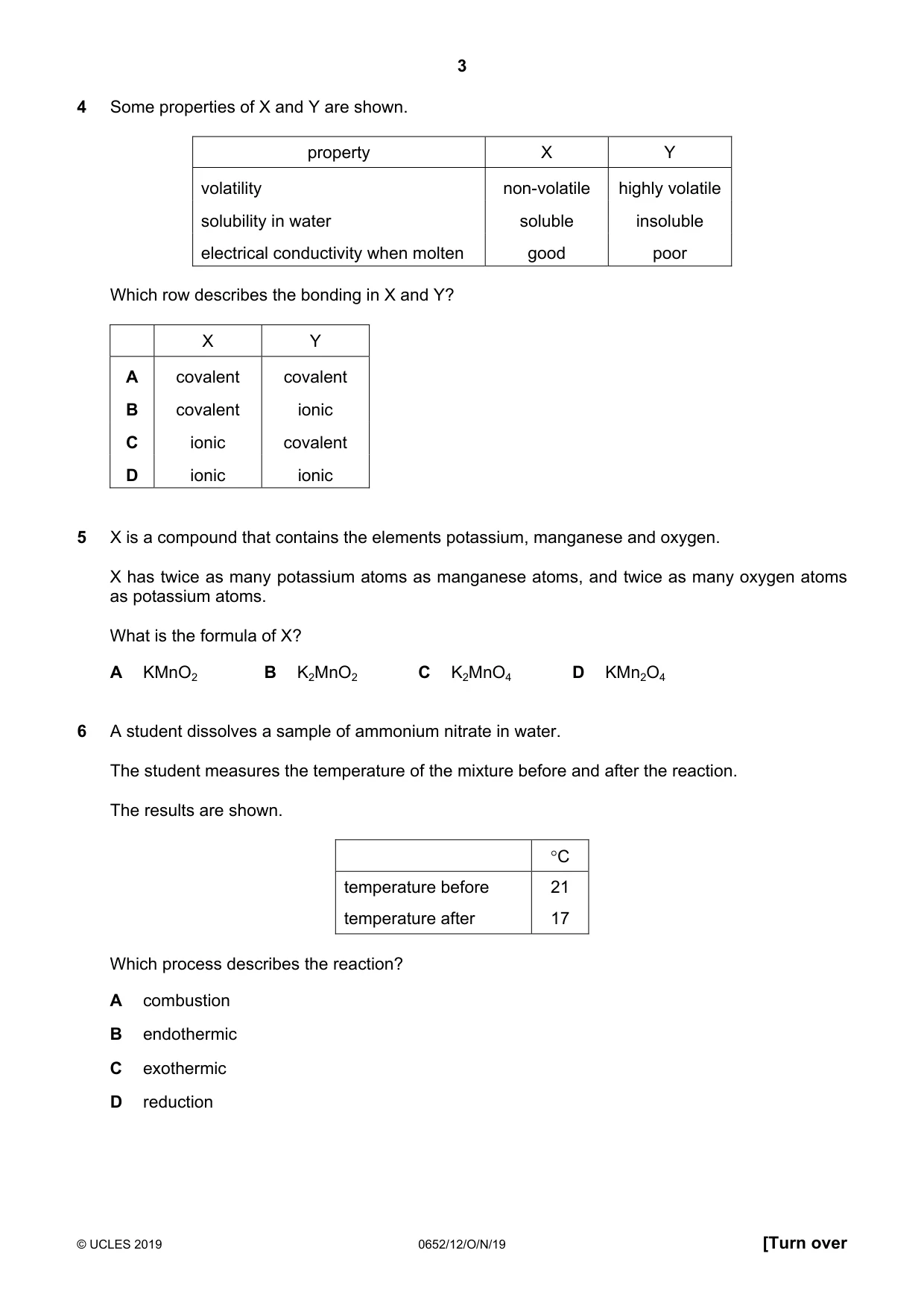 Cambridge IGCSE Physical Science 0652 2019 Oct/Nov Paper 1 · Variant 2 question paper, page 3 of 16