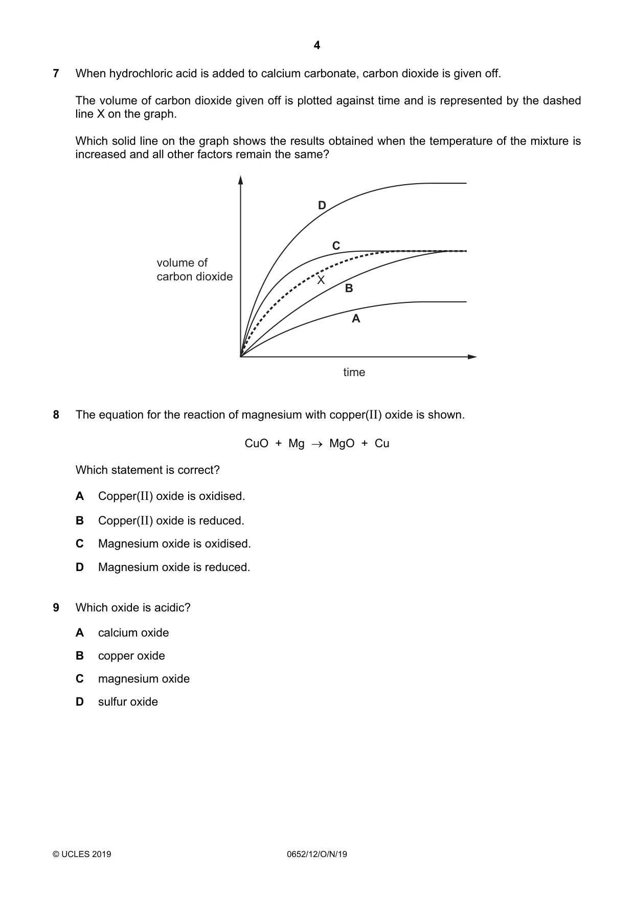 Cambridge IGCSE Physical Science 0652 2019 Oct/Nov Paper 1 · Variant 2 question paper, page 4 of 16