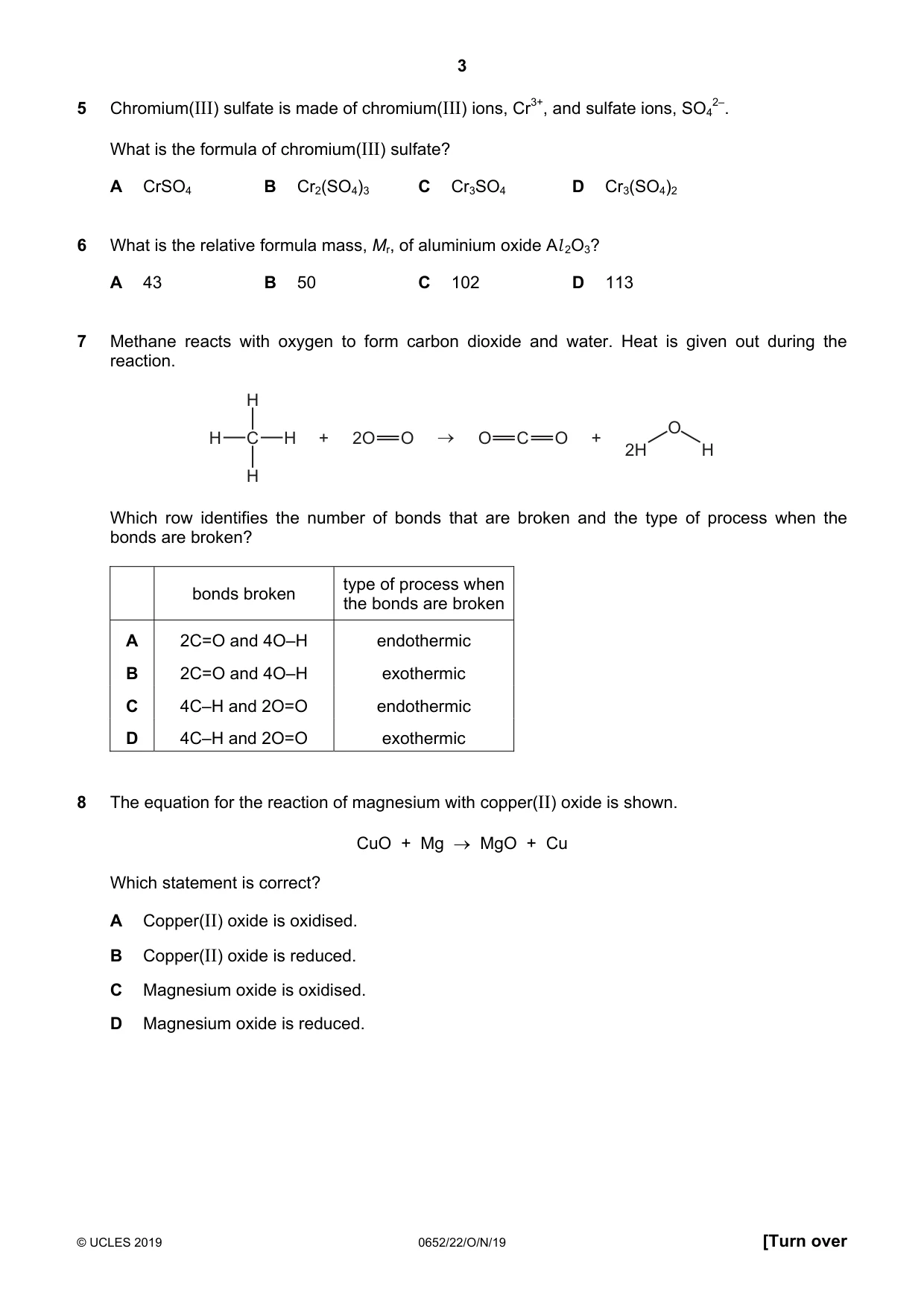 Cambridge IGCSE Physical Science 0652 2019 Oct/Nov Paper 2 · Variant 2 question paper, page 3 of 16
