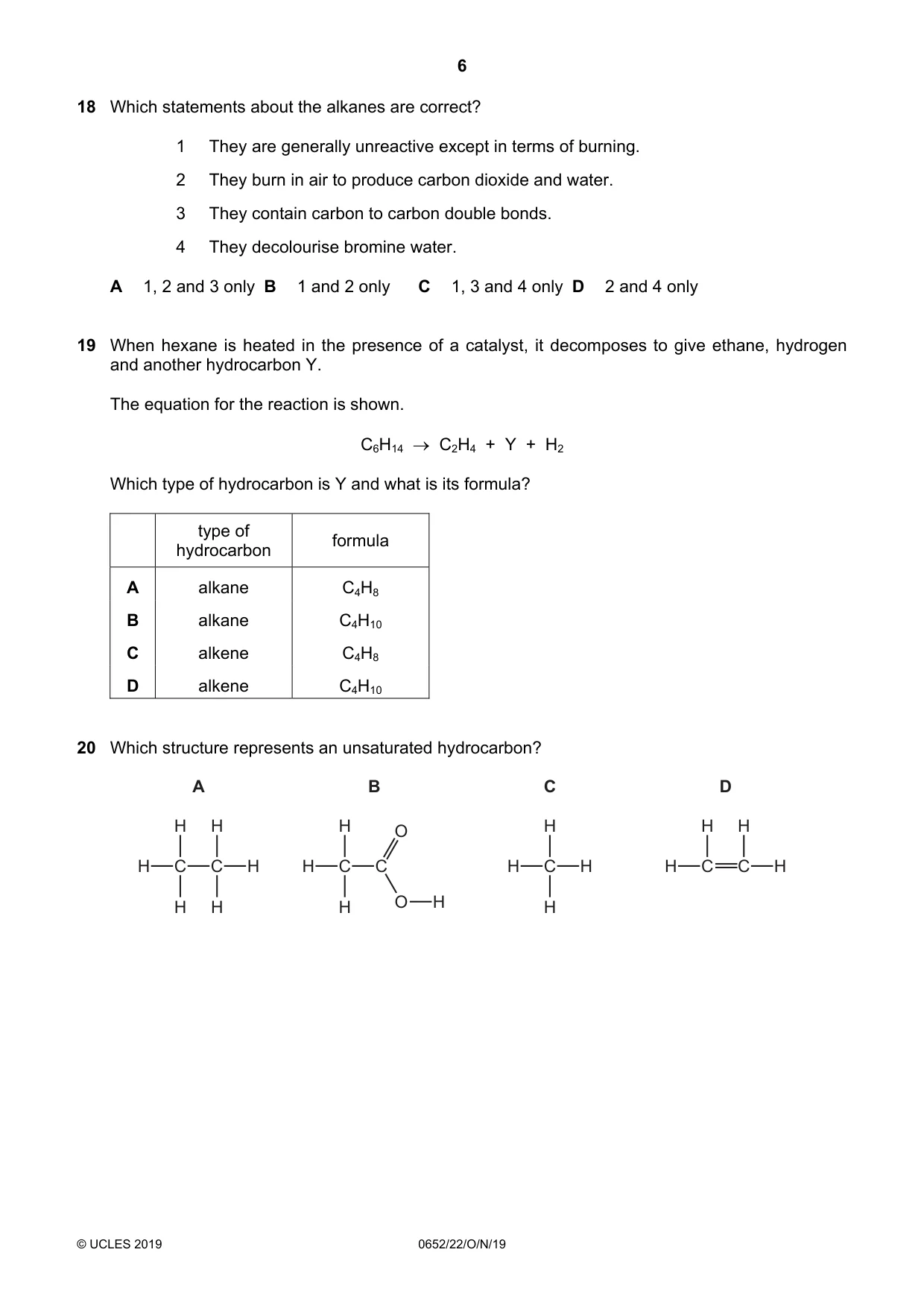 Cambridge IGCSE Physical Science 0652 2019 Oct/Nov Paper 2 · Variant 2 question paper, page 6 of 16