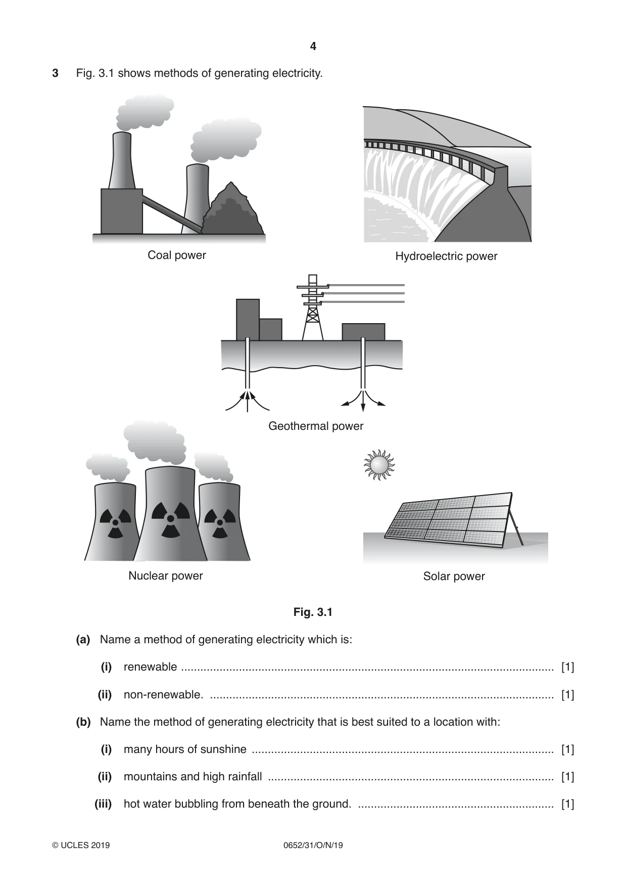 Cambridge IGCSE Physical Science 0652 2019 Oct/Nov Paper 3 · Variant 1 question paper, page 4 of 16