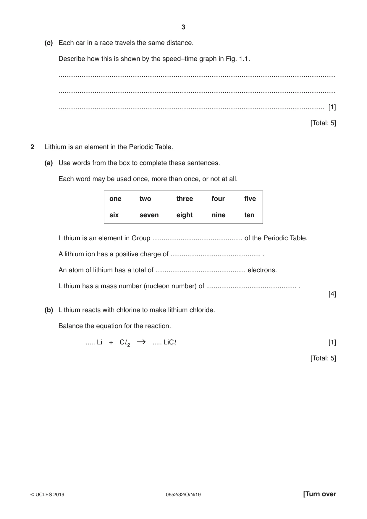 Cambridge IGCSE Physical Science 0652 2019 Oct/Nov Paper 3 · Variant 2 question paper, page 3 of 16