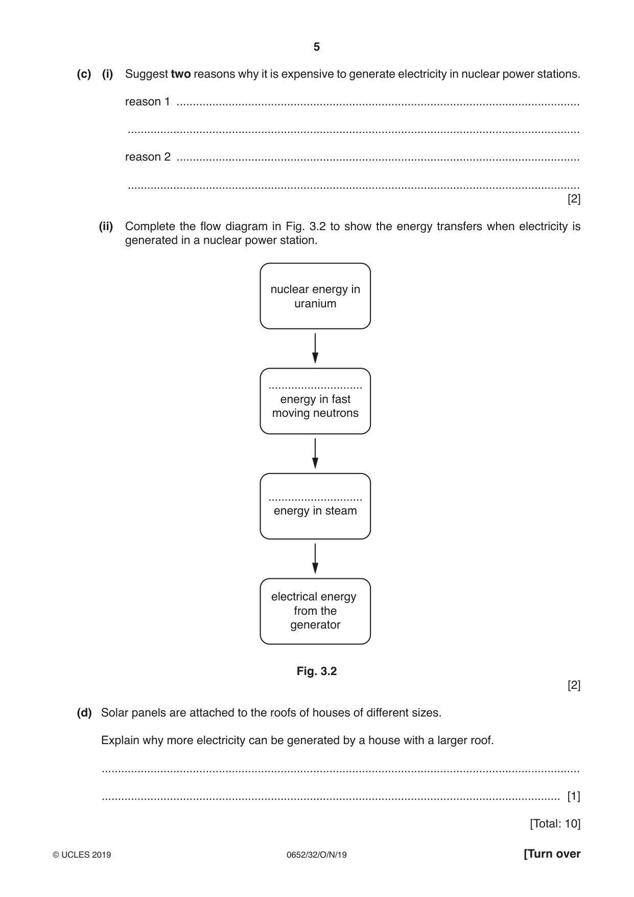 Cambridge IGCSE Physical Science 0652 2019 Oct/Nov Paper 3 · Variant 2 question paper, page 5 of 16