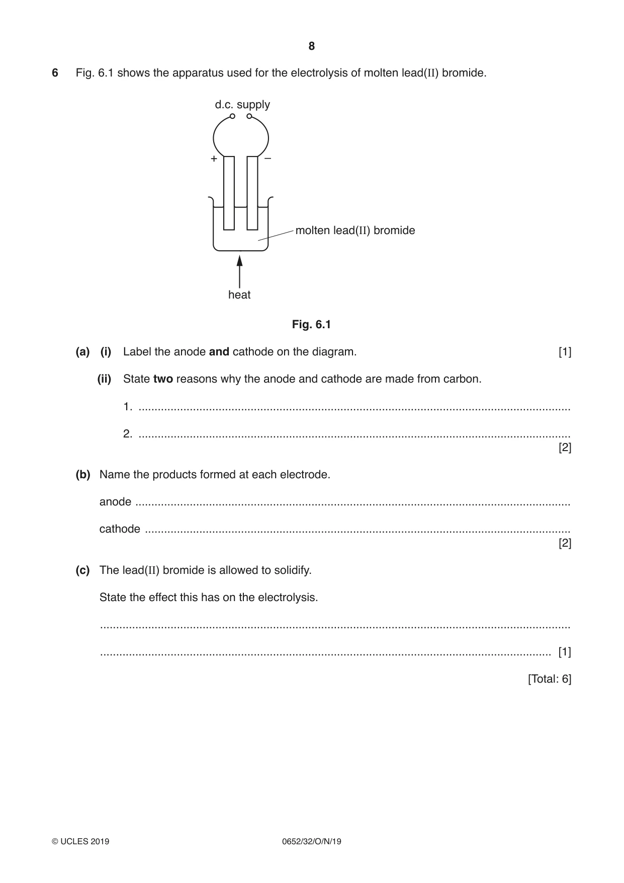 Cambridge IGCSE Physical Science 0652 2019 Oct/Nov Paper 3 · Variant 2 question paper, page 8 of 16