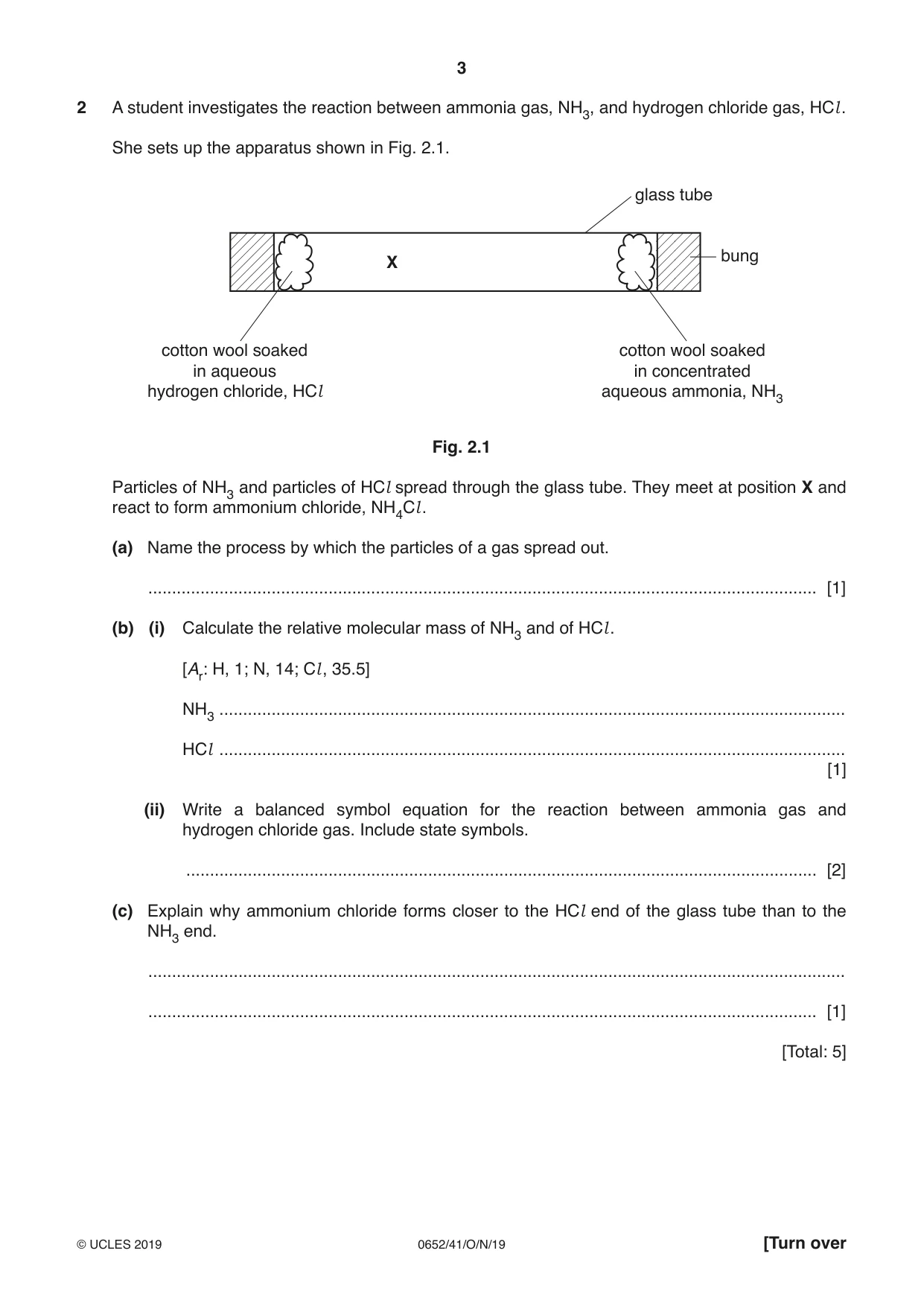 Cambridge IGCSE Physical Science 0652 2019 Oct/Nov Paper 4 · Variant 1 question paper, page 3 of 20