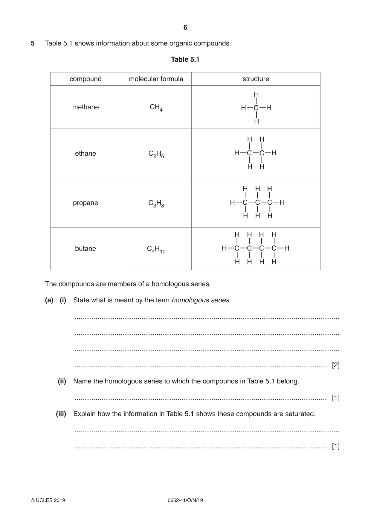Cambridge IGCSE Physical Science 0652 2019 Oct/Nov Paper 4 · Variant 1 question paper, page 6 of 20