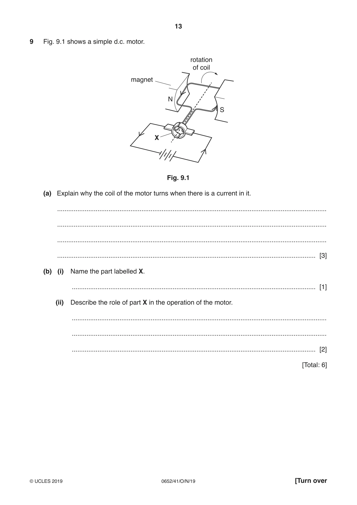 Cambridge IGCSE Physical Science 0652 2019 Oct/Nov Paper 4 · Variant 1 question paper, page 13 of 20
