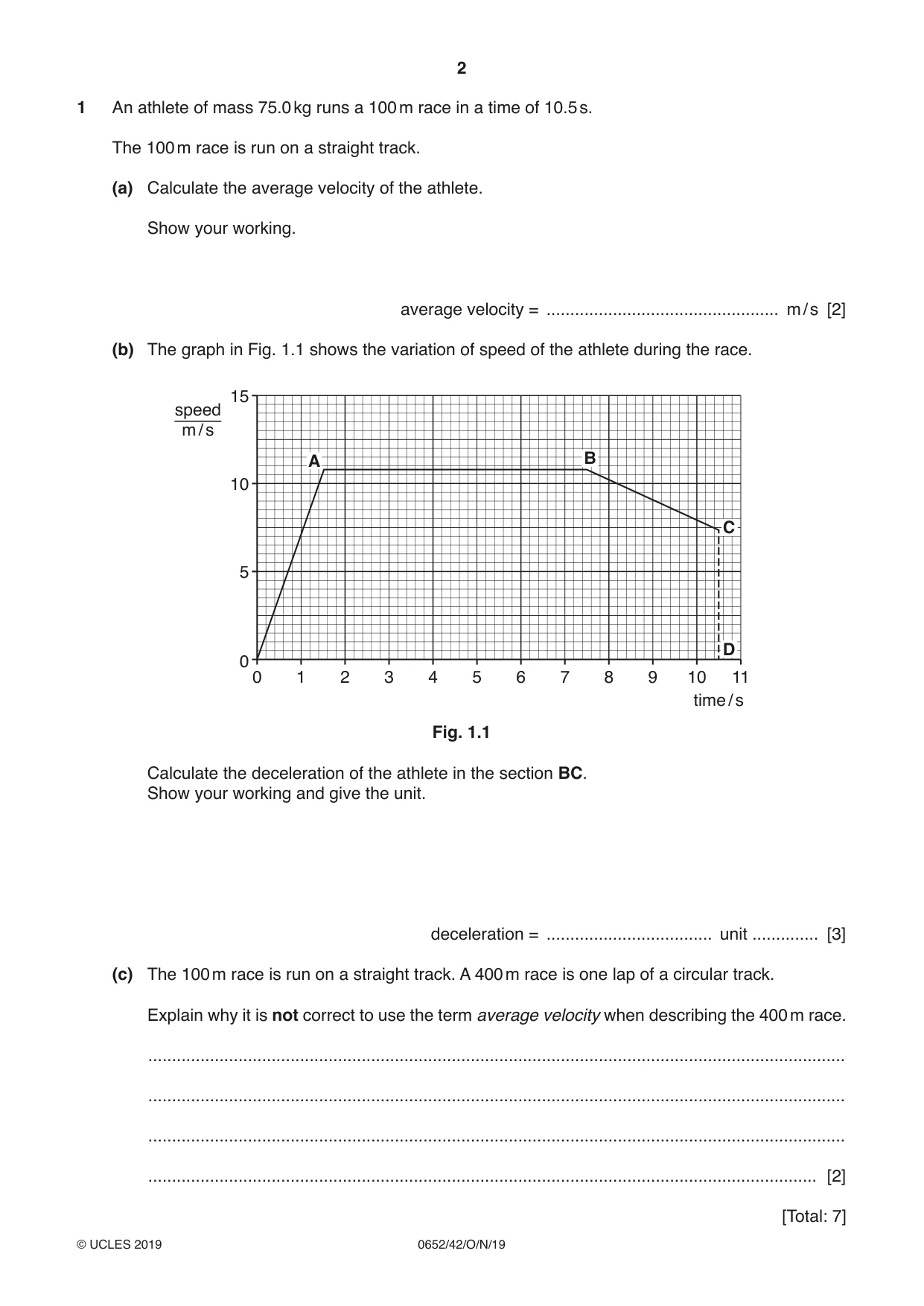 Cambridge IGCSE Physical Science 0652 2019 Oct/Nov Paper 4 · Variant 2 question paper, page 2 of 20
