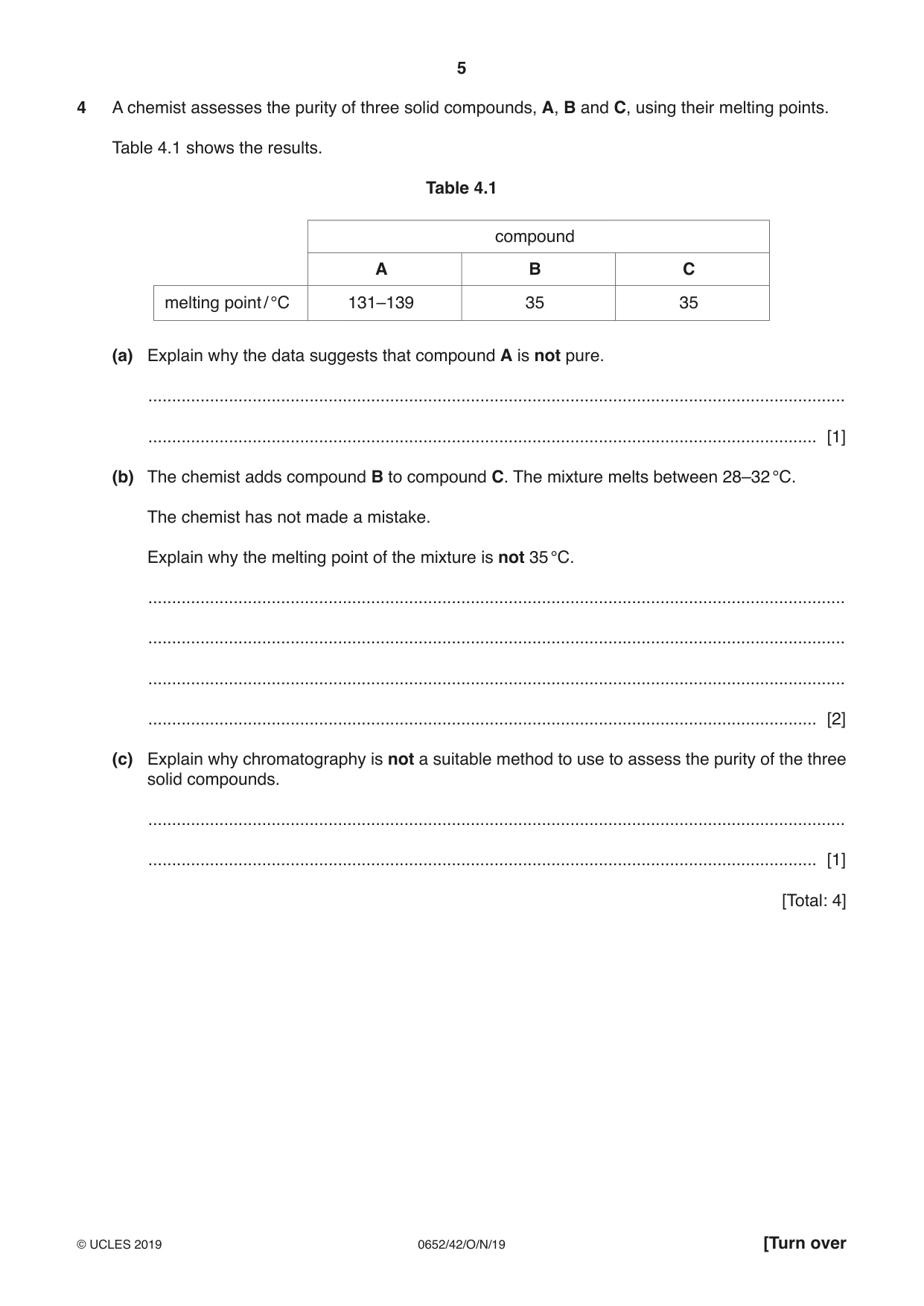 Cambridge IGCSE Physical Science 0652 2019 Oct/Nov Paper 4 · Variant 2 question paper, page 5 of 20