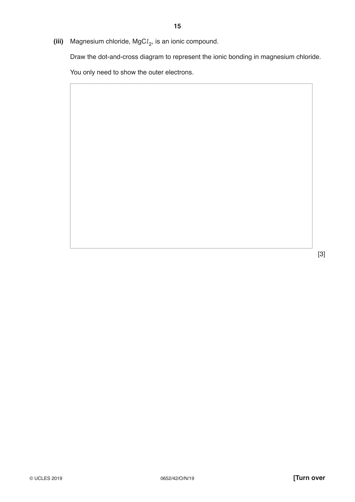 Cambridge IGCSE Physical Science 0652 2019 Oct/Nov Paper 4 · Variant 2 question paper, page 15 of 20