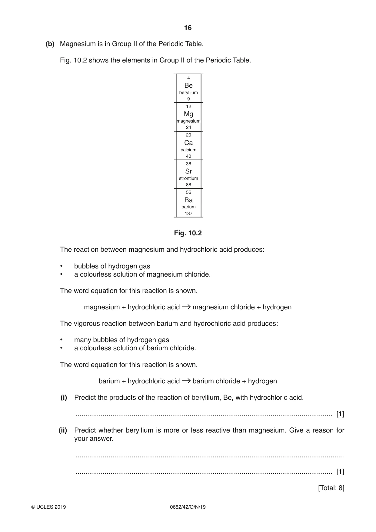 Cambridge IGCSE Physical Science 0652 2019 Oct/Nov Paper 4 · Variant 2 question paper, page 16 of 20