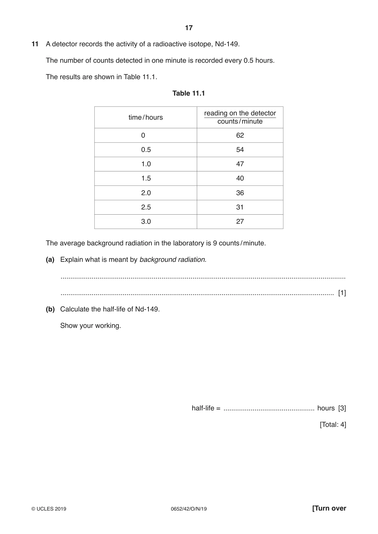 Cambridge IGCSE Physical Science 0652 2019 Oct/Nov Paper 4 · Variant 2 question paper, page 17 of 20